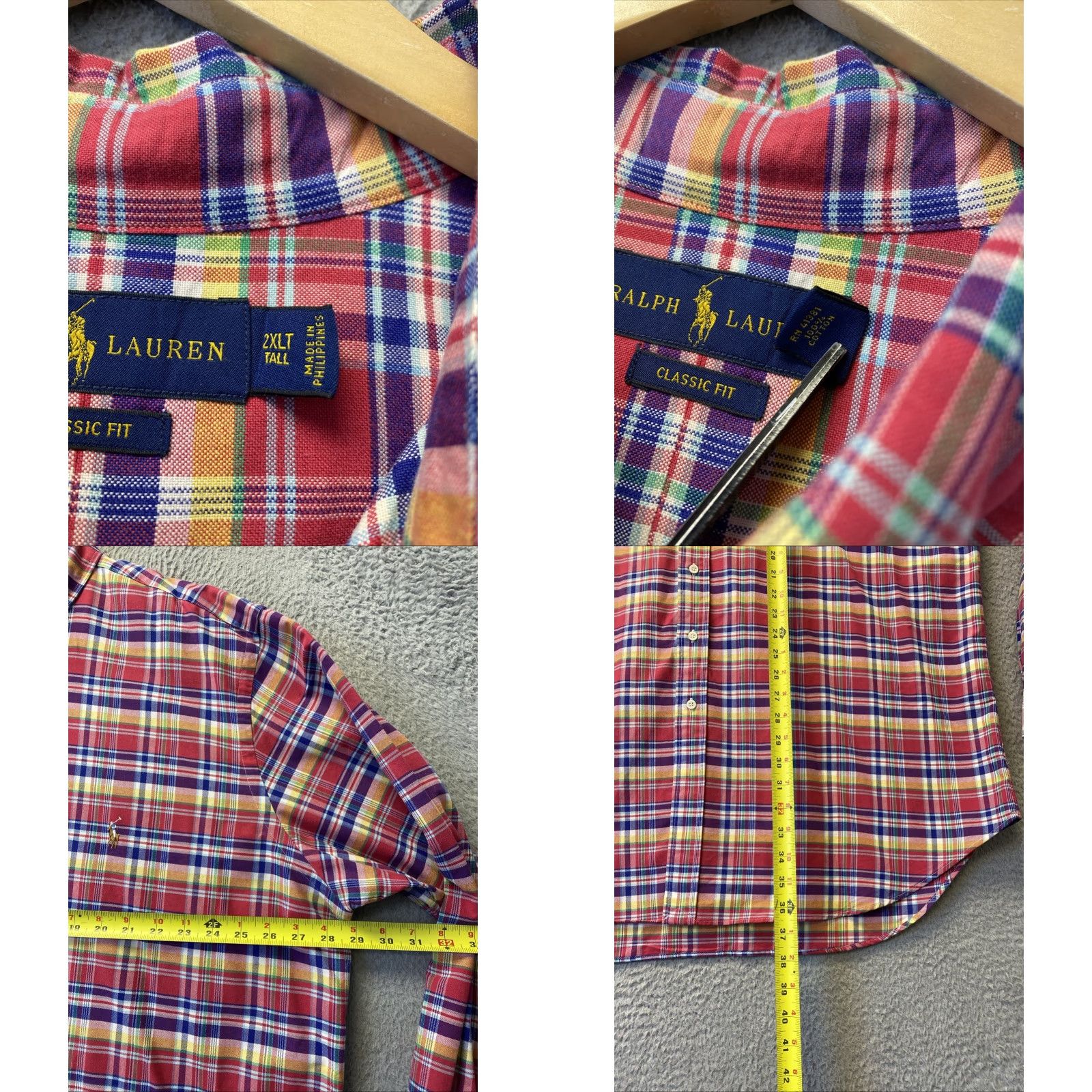 Ralph Lauren RALPH LAUREN Button Down Shirt Mens XXLT Plaid Classic Long Sleeve Multi- 161-19 Size US XXL / EU 58 / 5 - 8 Thumbnail