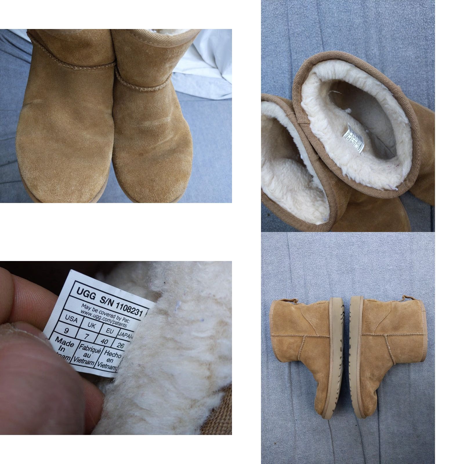 Ugg UGG Boots Womens Size 9 Brown Suede Ankle Shearling Logo Pull On Booties Size US 9 / IT 39 - 8 Thumbnail