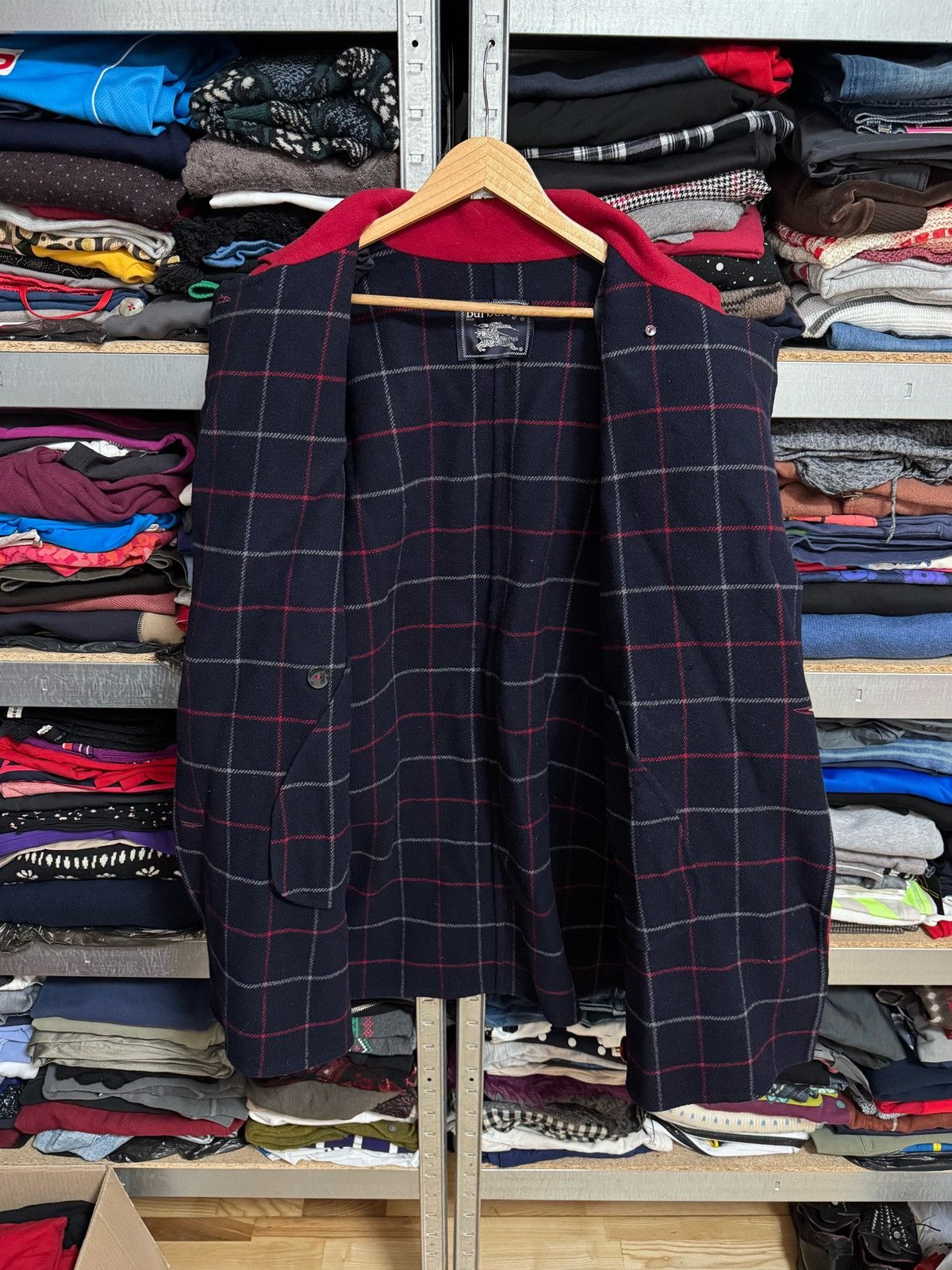 Burberry Burberrys Nova Check Wool Double Breasted Pea Coat Jacket Size M / US 6-8 / IT 42-44 - 5 Thumbnail