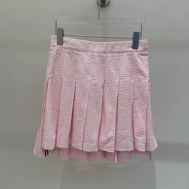 Thom Browne Pure color bubble gauze pleated skirt