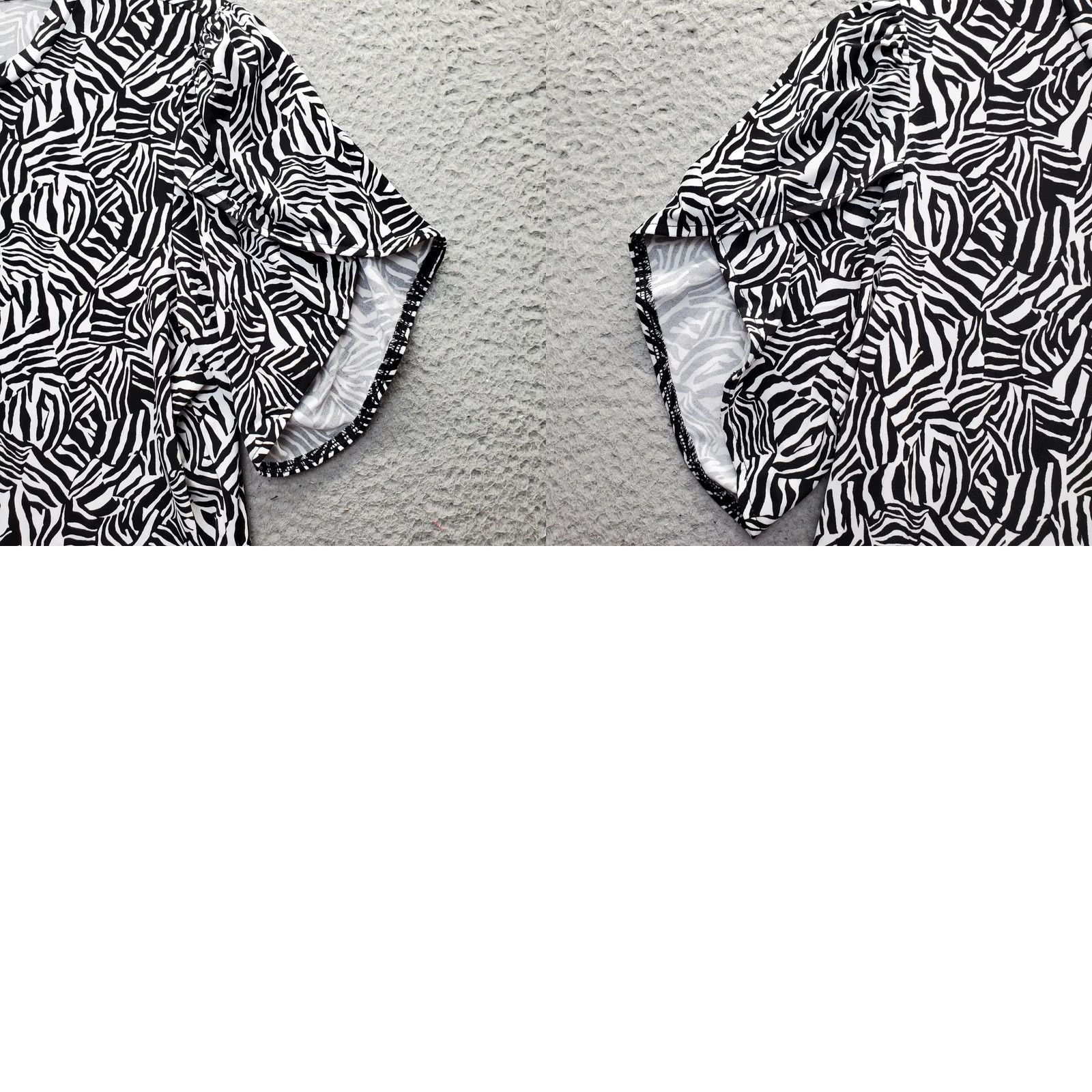 Michael Kors Michael Kors Blouse Womens Size L Multi Zebra Print Tulip Sleeve Round Neck Shirt Womens Size L / US 10 / IT 46 - 8 Thumbnail