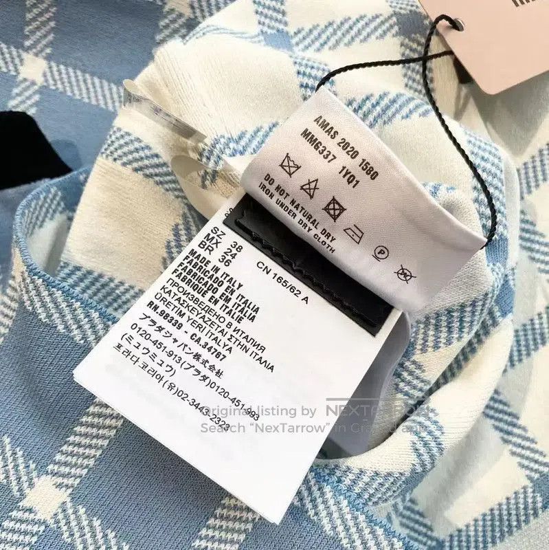 Miu Miu Miu Miu Blue Checkered Midi Skirt . Size 28" / US 6 / IT 42 - 6 Thumbnail