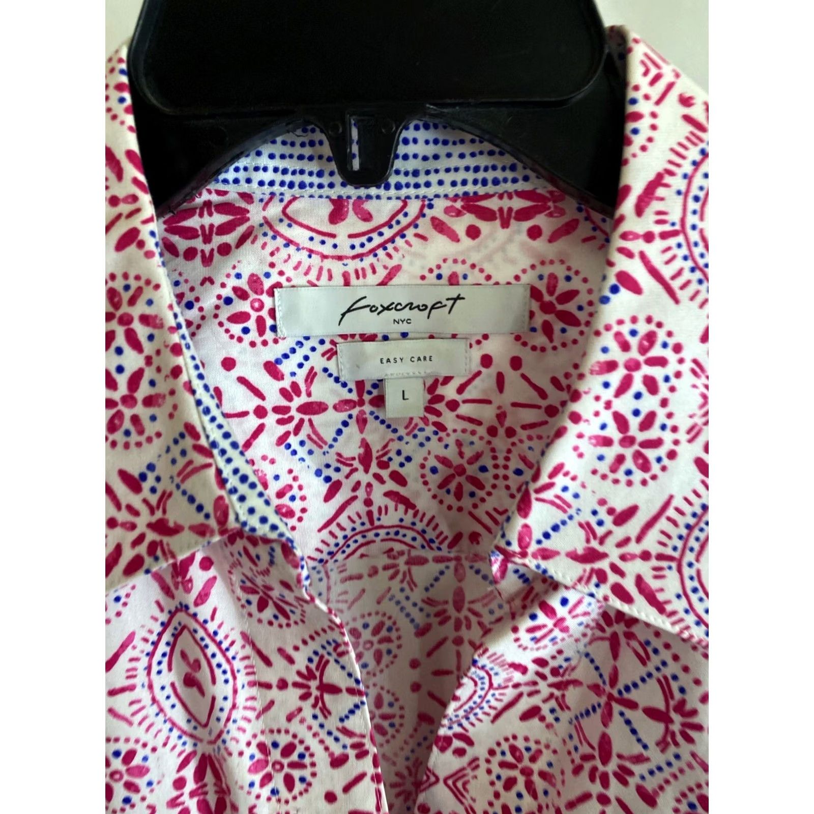 Vintage FoxCroft NYC Pink Artwork LONG SLEEVE SHIRT Large L WOMENS Size L / US 10 / IT 46 - 6 Thumbnail