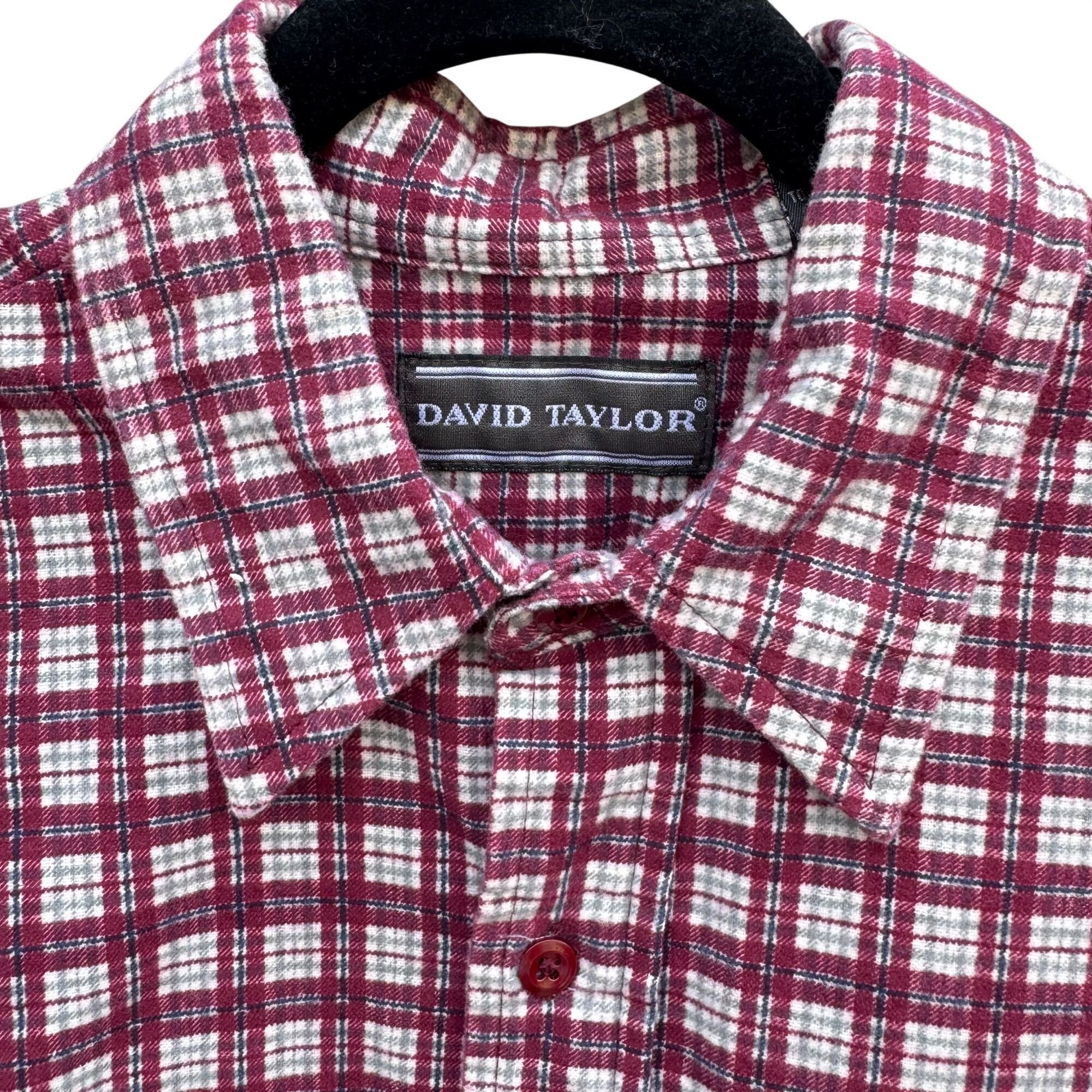 David Taylor David Taylor Vintage Mens Red Plaid Button-Up Flannel Shirt Size US L / EU 52-54 / 3 - 6 Thumbnail