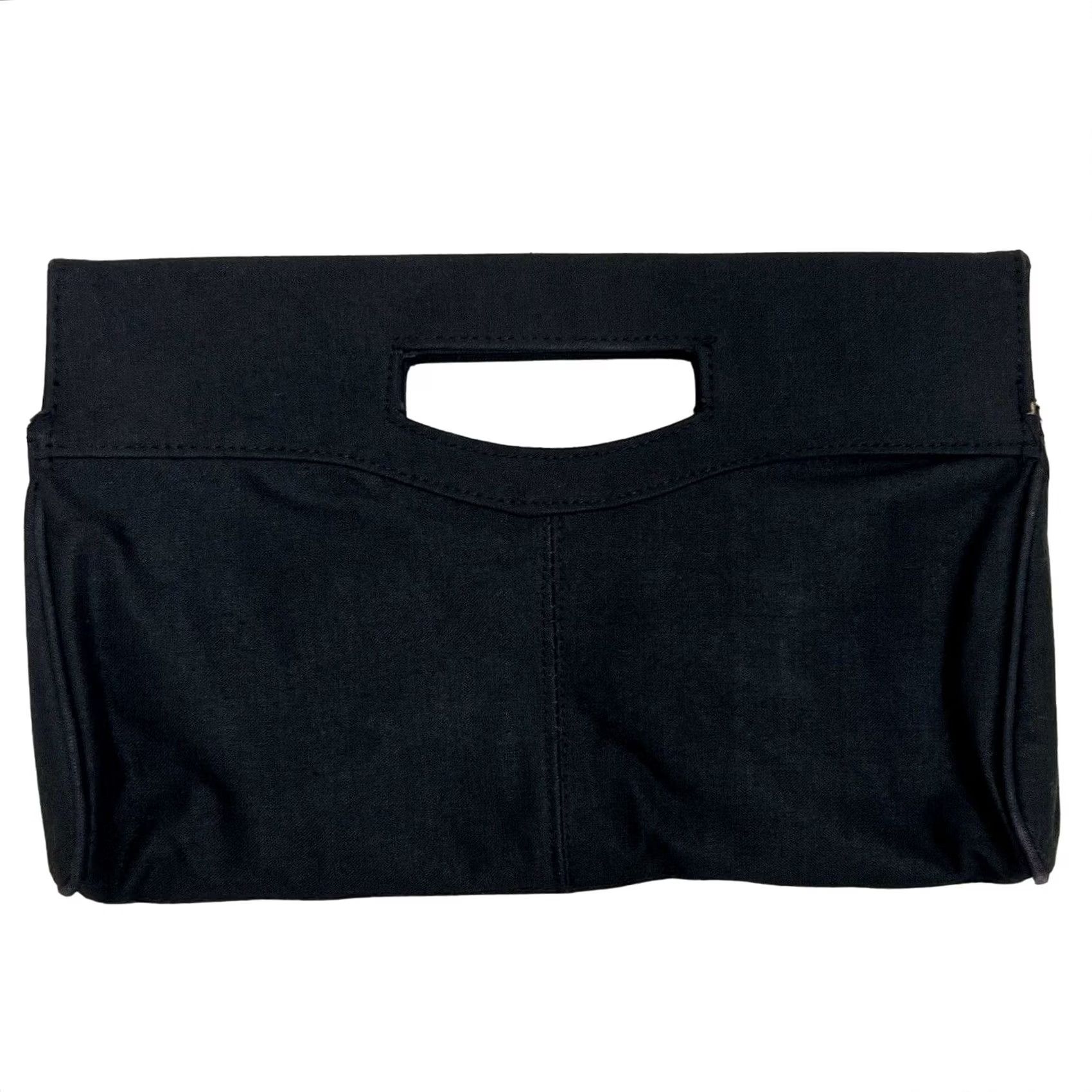 Vintage Bag World Vintage Purse Clutch Handbag Black Fabric Handle Women Solid Cotton Blend Exterior Black Lining Fabric Clutch Snap"} Size ONE SIZE - 6 Thumbnail