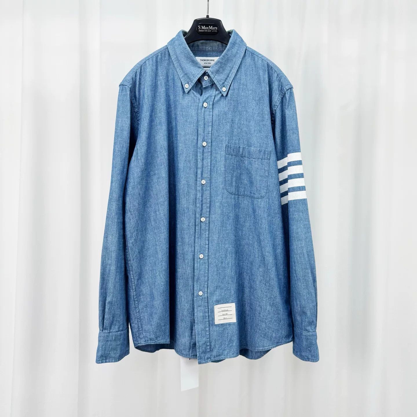 Thom Browne thom browne blue striped denim shirt Size US S / EU 44-46 / 1 - 1 Thumbnail