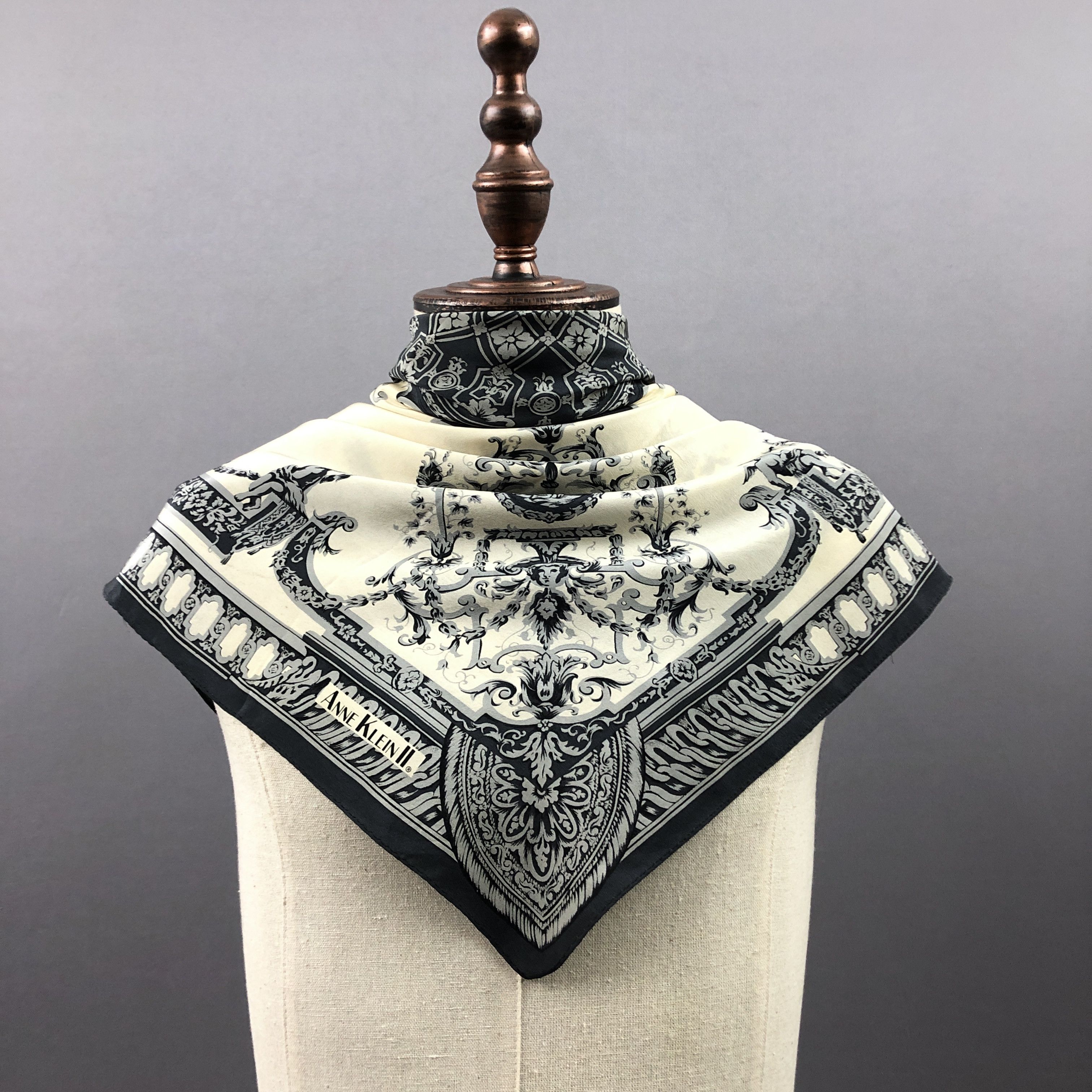 Anne Klein Vintage Anne Klein II SILK Scarf Twill Stole Wraps Scarves Size ONE SIZE - 2 Thumbnail
