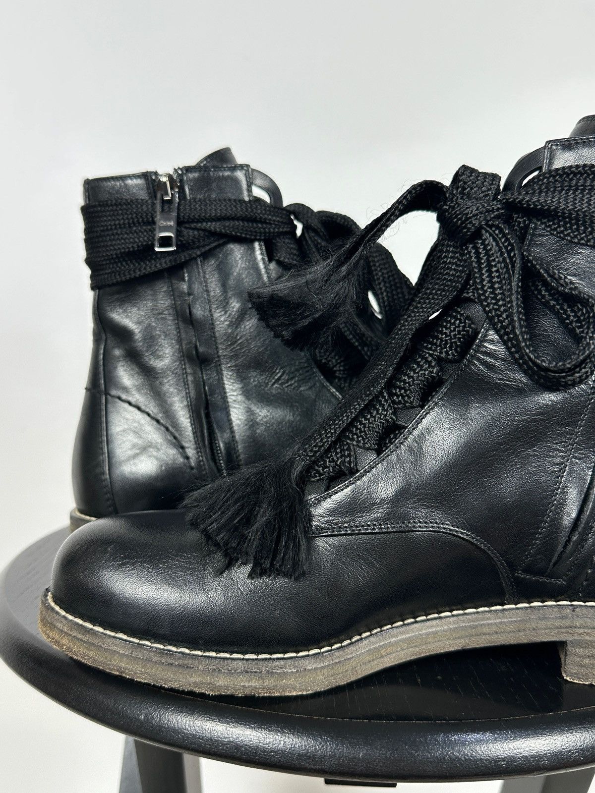 Chloe Chloe Harper Black Leather Combat Lace Up Ankle Boots Size US 6 / IT 36 - 20 Thumbnail