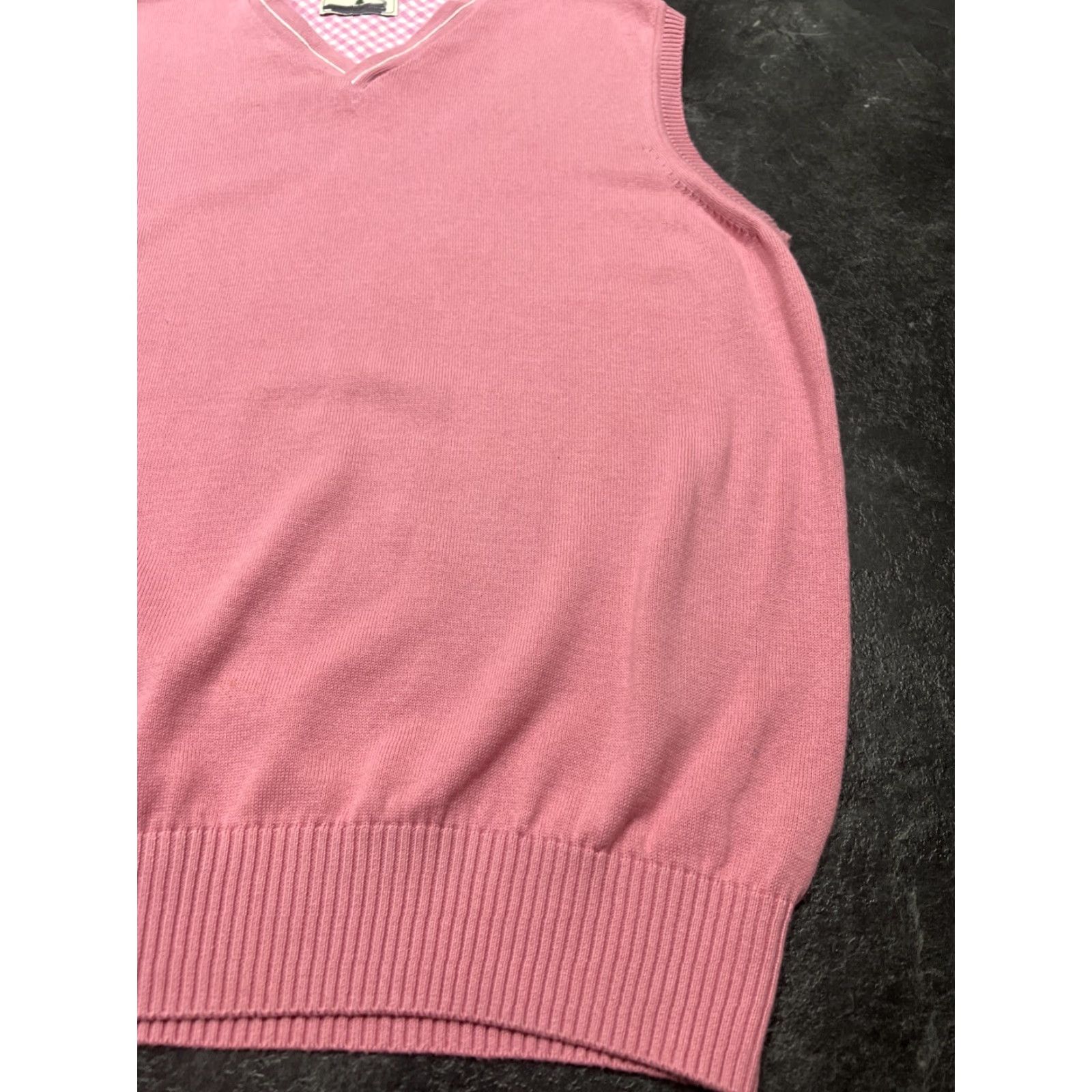Pinko Southern Pines Men V-Neck Sweater Vest Golf Preppy Pink L Size US L / EU 52-54 / 3 - 3 Thumbnail