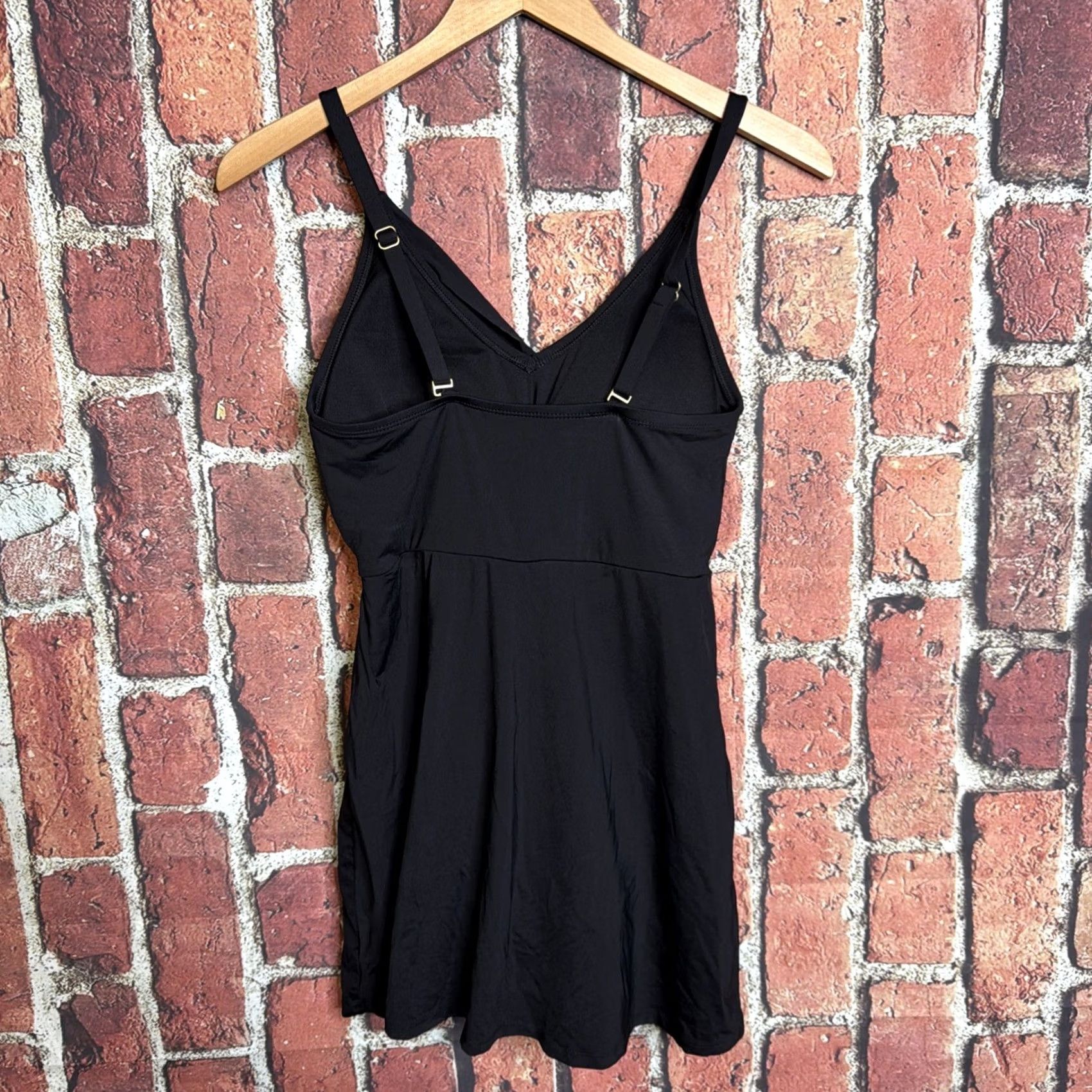 Lands' End Lands' End One Piece Skirted Swimsuit Black S Womens Tank Wide Strap Tummy Control Beach 1 piece Regular Size ONE SIZE - 3 Thumbnail