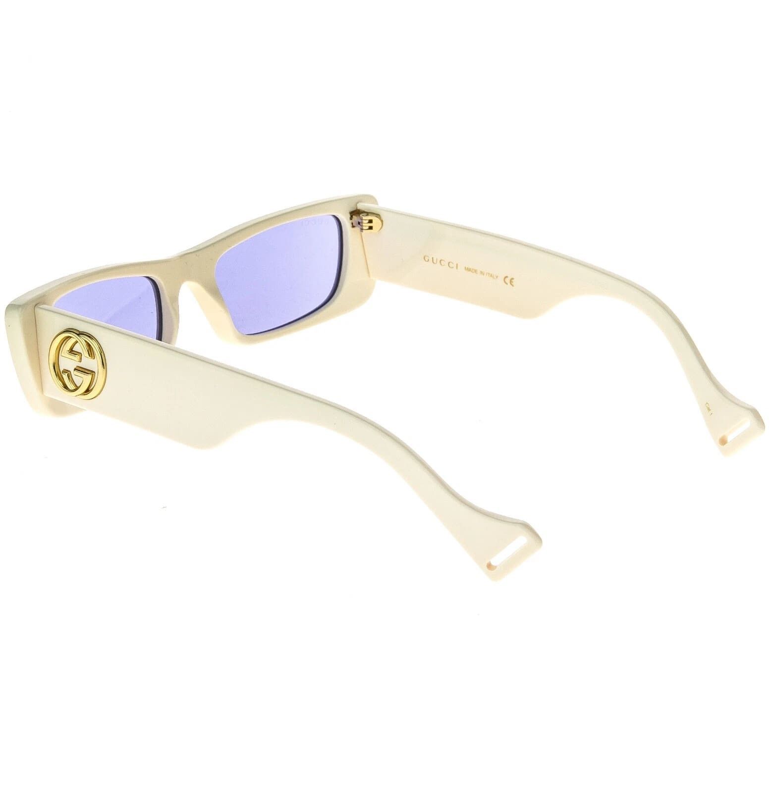 Gucci GUCCI GG0516S 0516 Ivory Lilac Crystal Geometric Sunglasses Size ONE SIZE - 3 Thumbnail