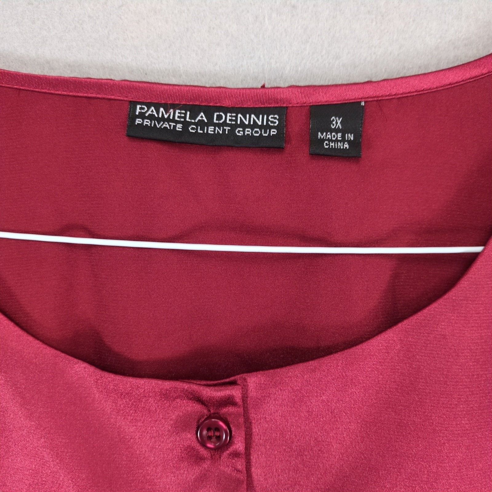 Other Pamela Dennis Private Client Women's 3X Satin Peplum Blouse Size 3XL / US 20-22 - 2 Thumbnail