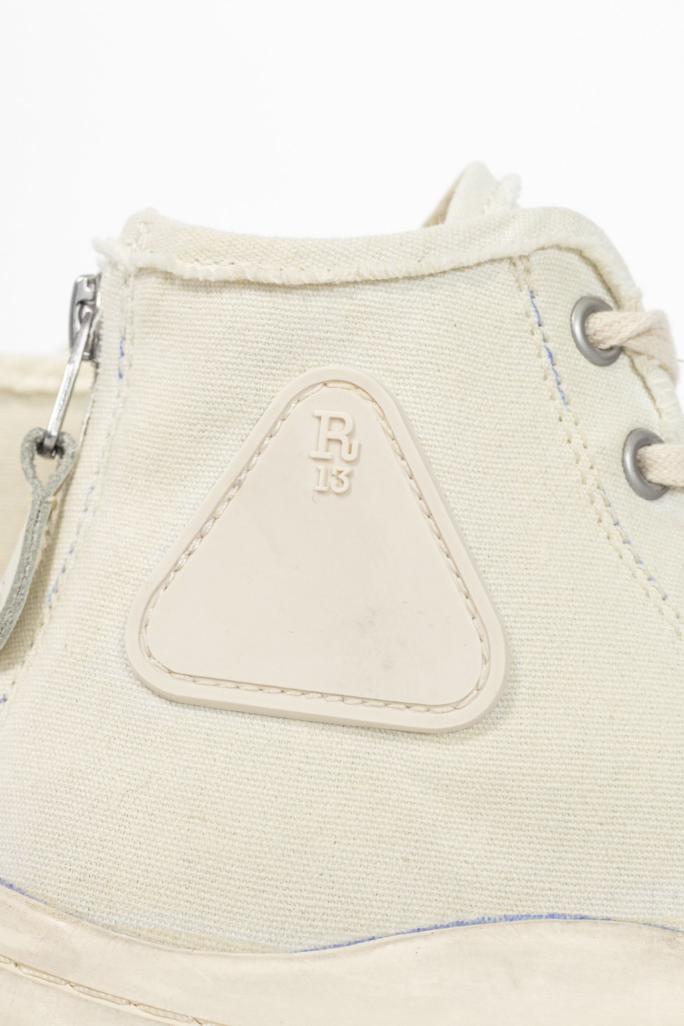 R13 R13 Kurt Ecru Canvas Lace-Up Platform High-Top Sneakers Size US 7 / IT 37 - 8 Thumbnail