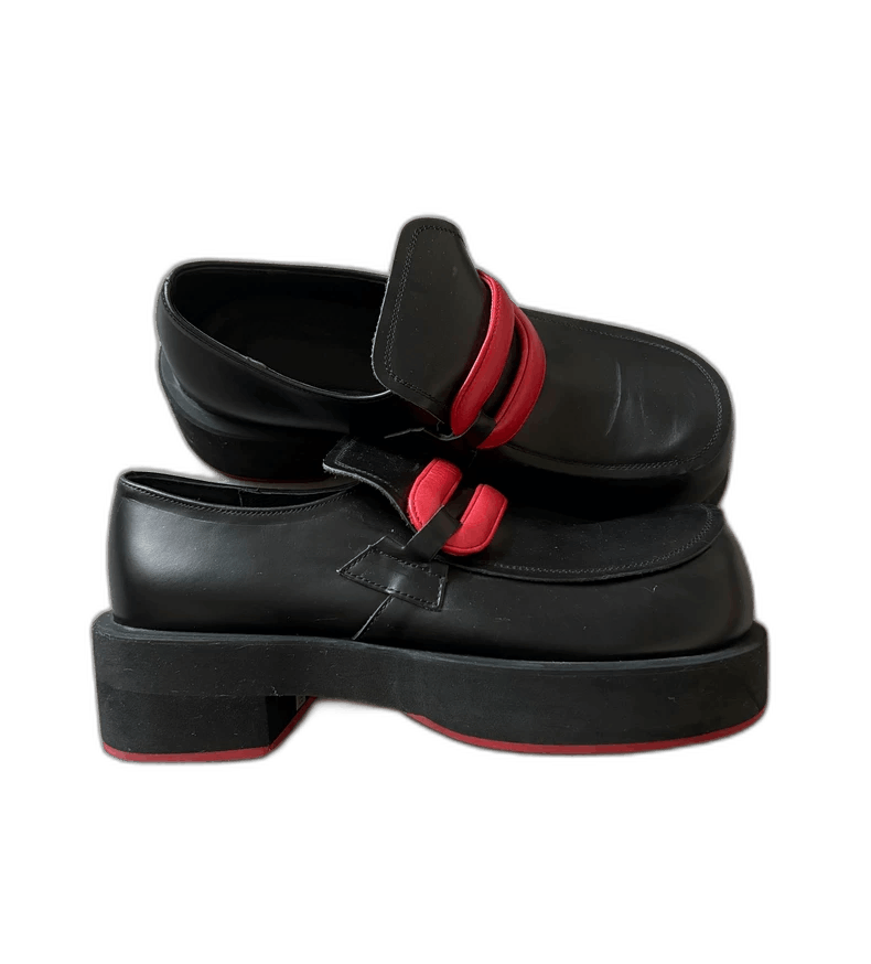 Y's Vintage Black Loafers with Red Detail Size US 7 / IT 37 - 1 Thumbnail