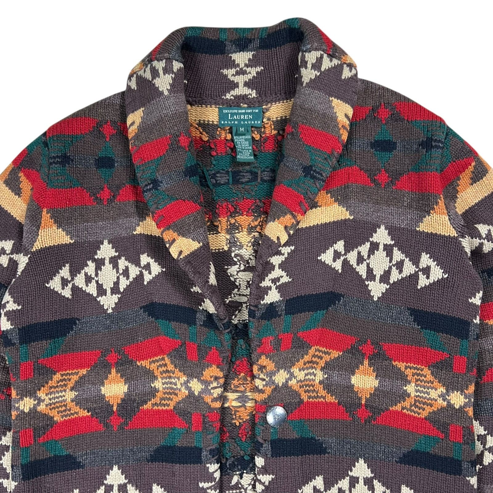 Ralph Lauren × Vintage Vintage Ralph Lauren Southwest Navajo Blanket Aztec Cardigan Size M / US 6-8 / IT 42-44 - 2 Thumbnail