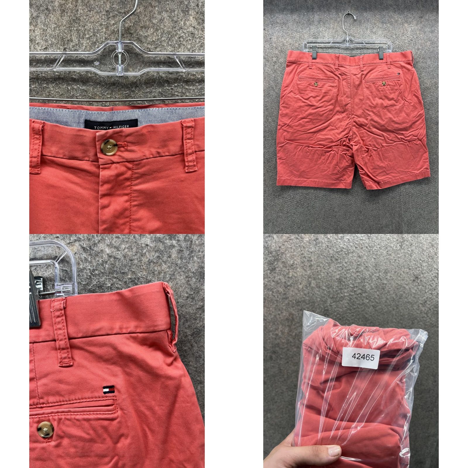 Tommy Hilfiger Tommy Hilfiger Shorts Mens 38 Red Flat Front 9 Inseam Chino Casual Summer Size US 38 / EU 54 - 8 Thumbnail