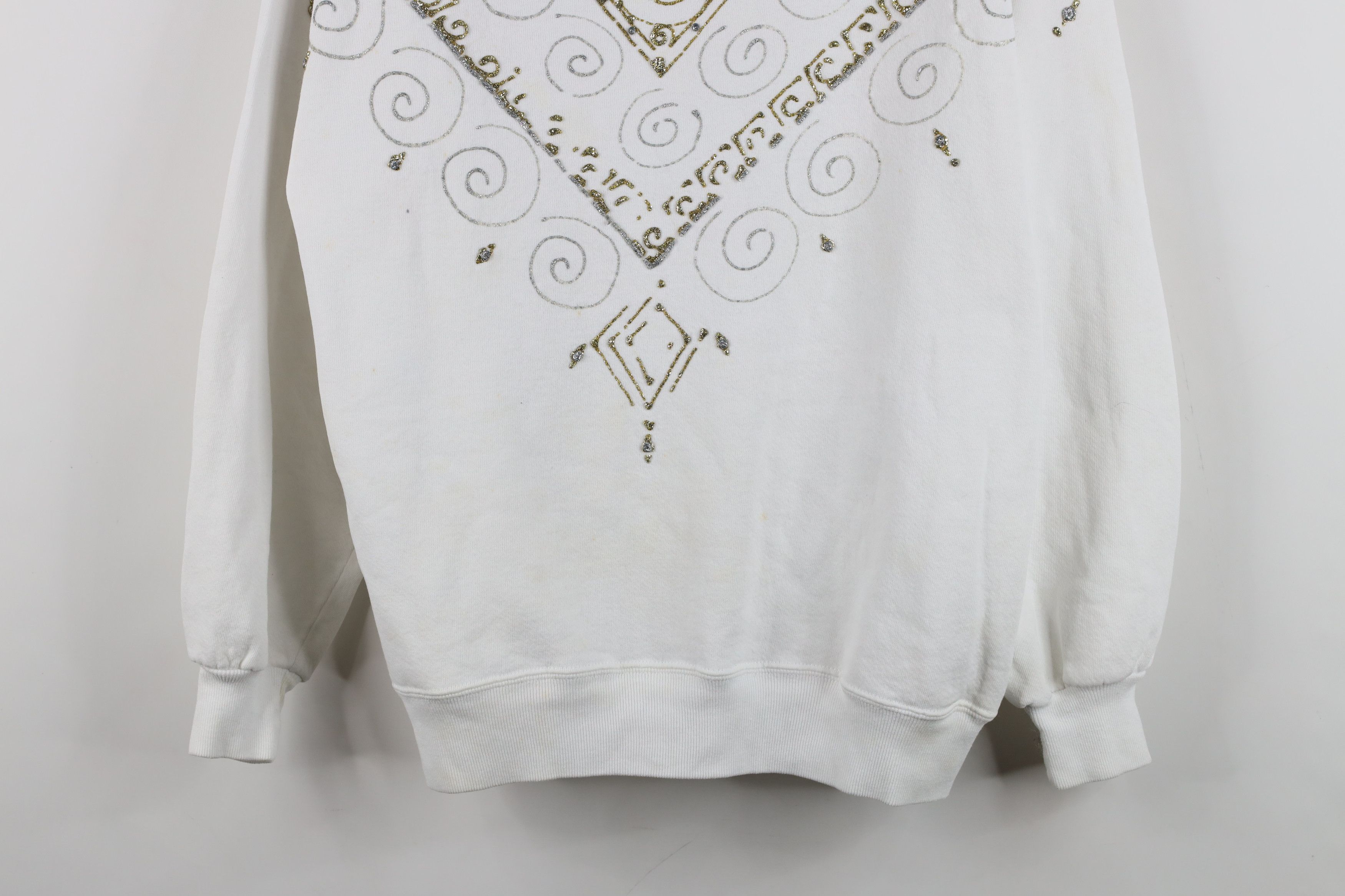 Vintage Vintage 90s Streetwear Glue Paint Geometric Sweatshirt Size L / US 10 / IT 46 - 3 Thumbnail