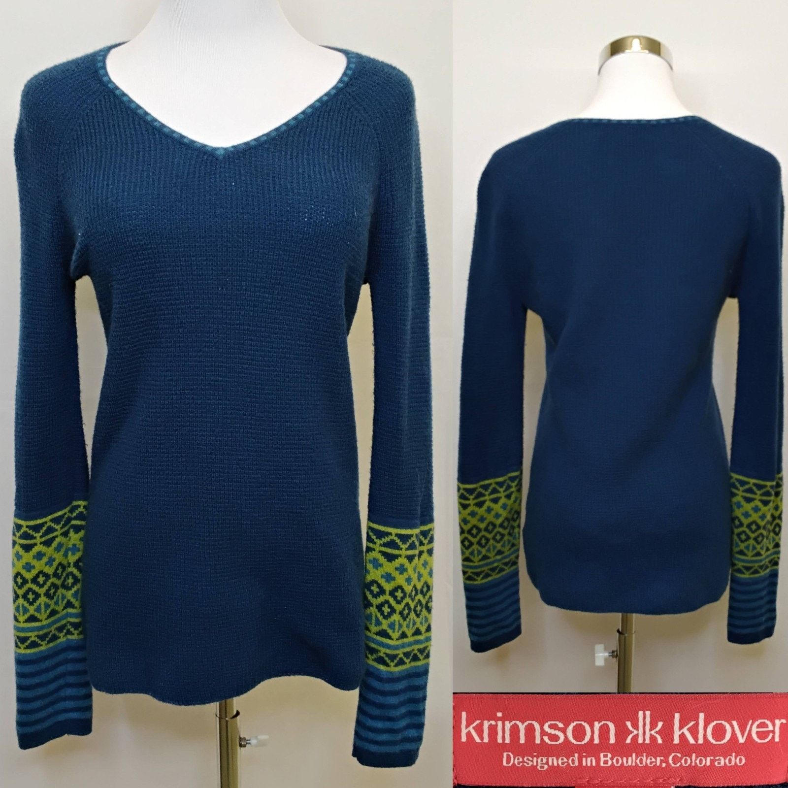 Other Krimson Klover V-Neck Sweater Women's M Blue/Green Size M / US 6-8 / IT 42-44 - 1 Thumbnail