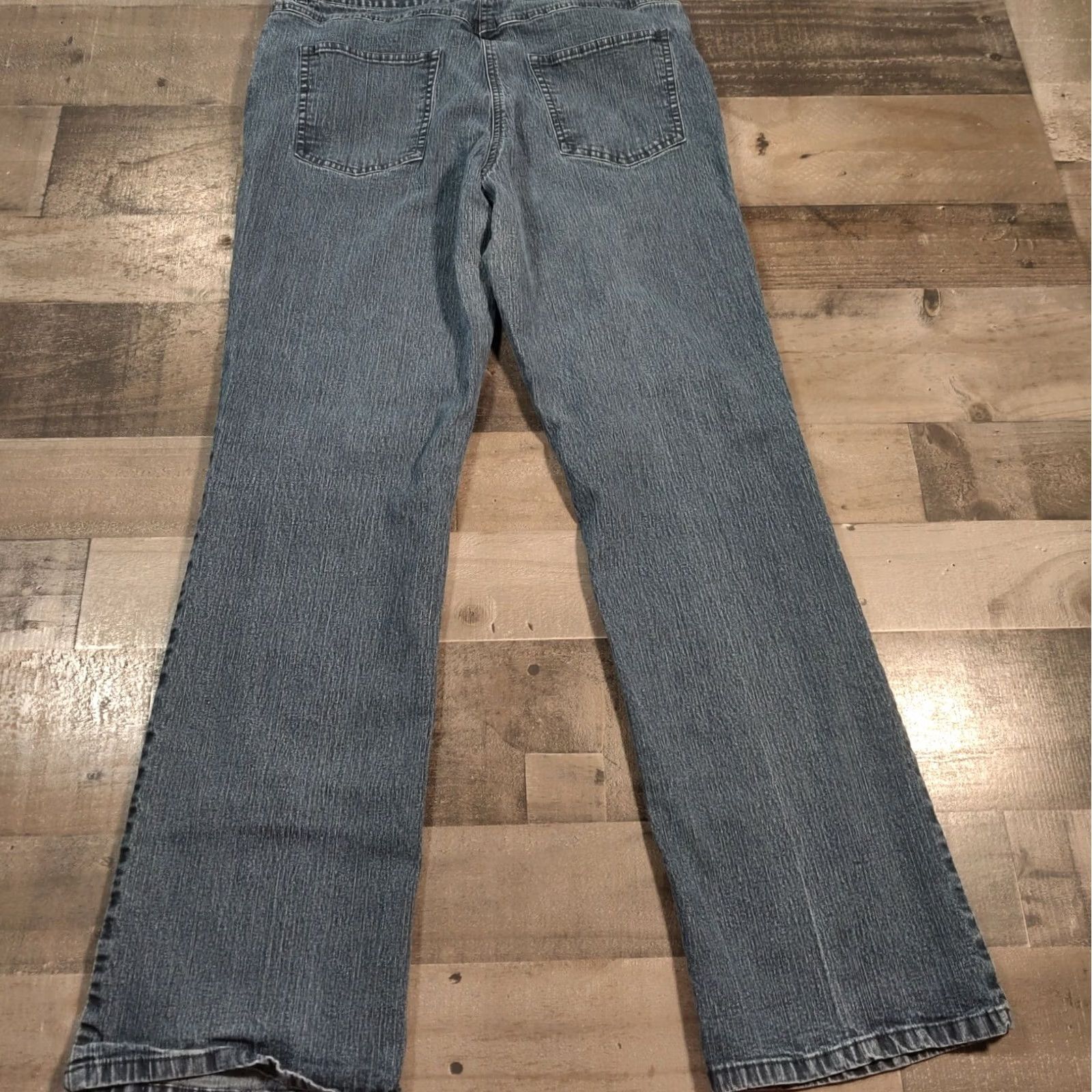 Vintage Ruby Rd. Women 12 Bootcut Jeans Mid-Rise Dark Wash Blue Denim Pockets Zip Closure Size 34" / US 12 / IT 48 - 2 Thumbnail