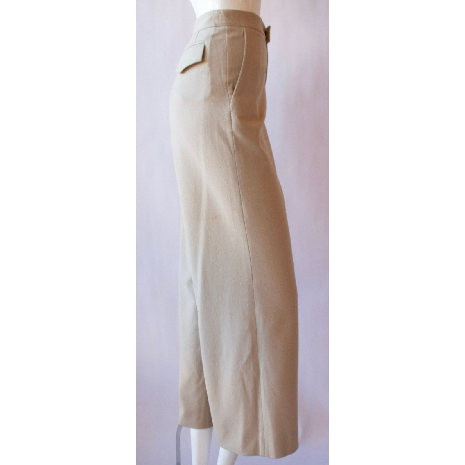 Gucci Vintage Gucci Wool Tan Wide Leg Culotte Trousers Size 30" / US 8 / IT 44 - 9 Thumbnail