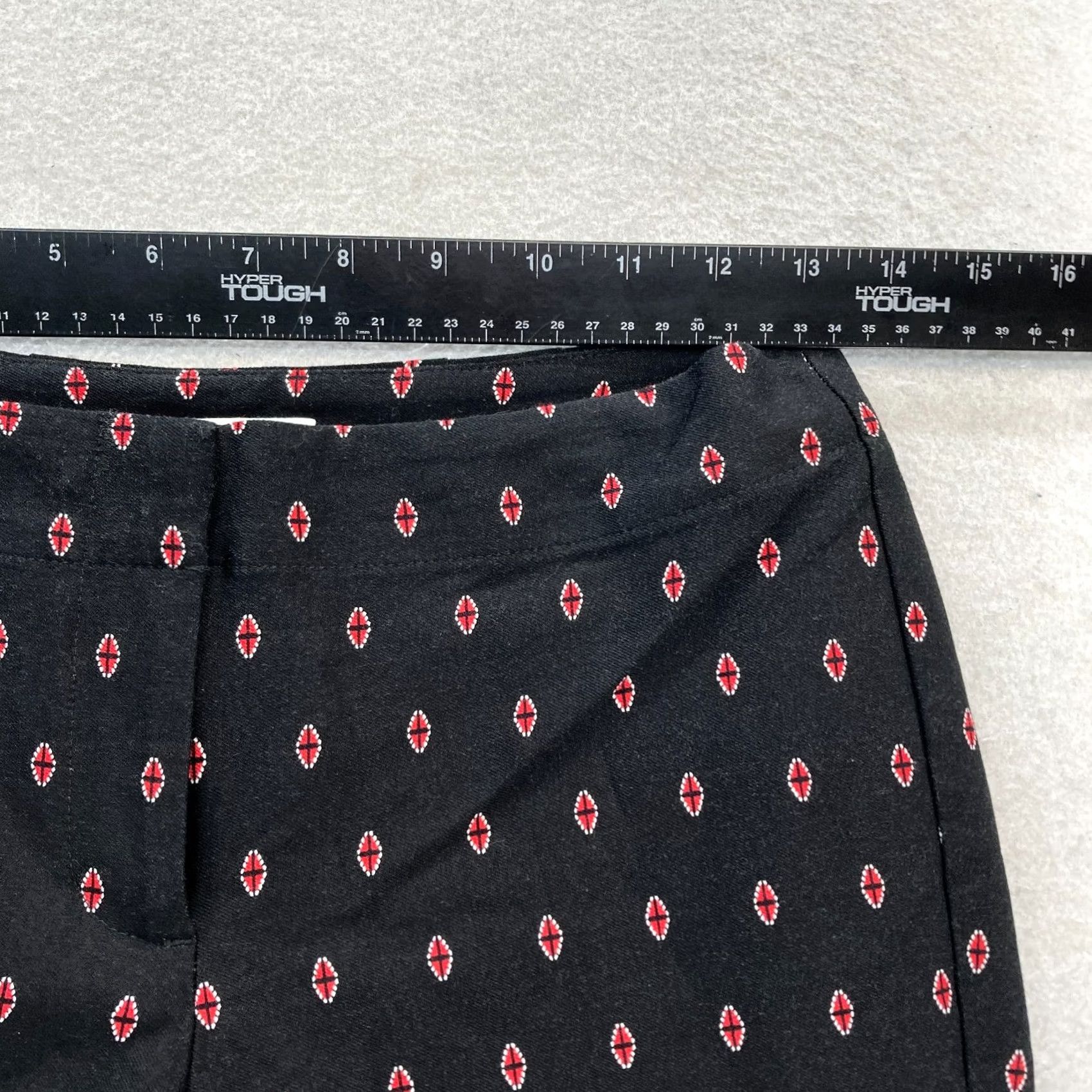 J. Jill J. Jill Premium Bistretch Printed Crop Pants Women's 2P Black Career Office NWT Size 26" / US 2 / IT 38 - 7 Thumbnail