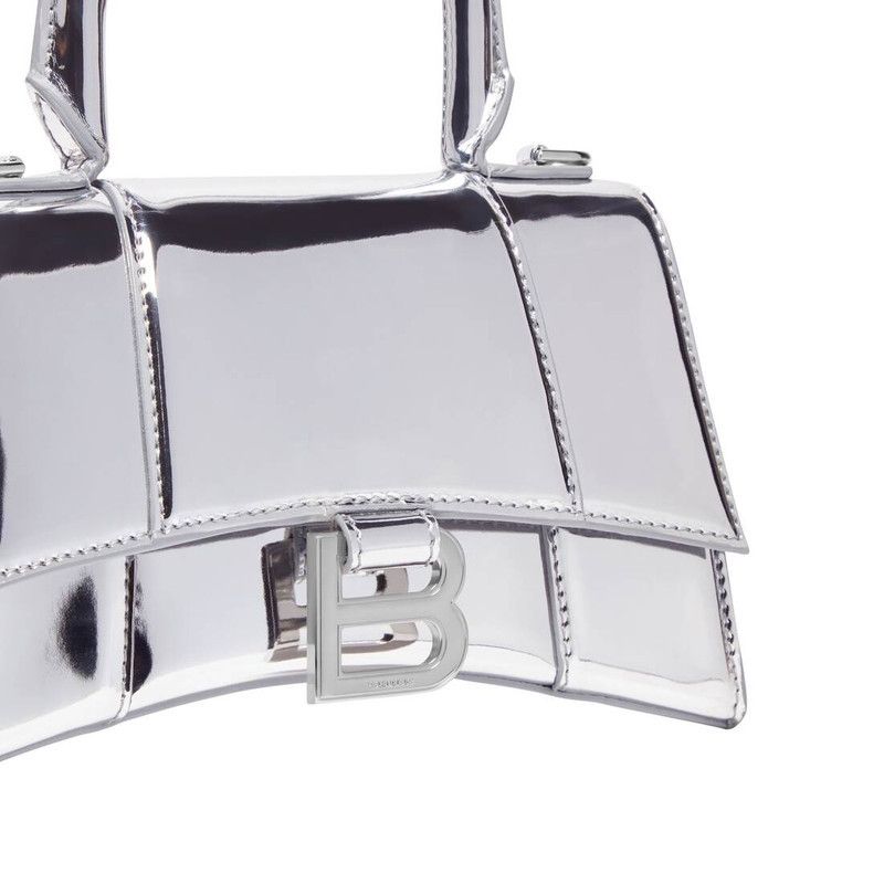 Balenciaga o1tr1nto1125 Size: OS / Hourglass XS Handbag in Silver Size ONE SIZE - 6 Thumbnail