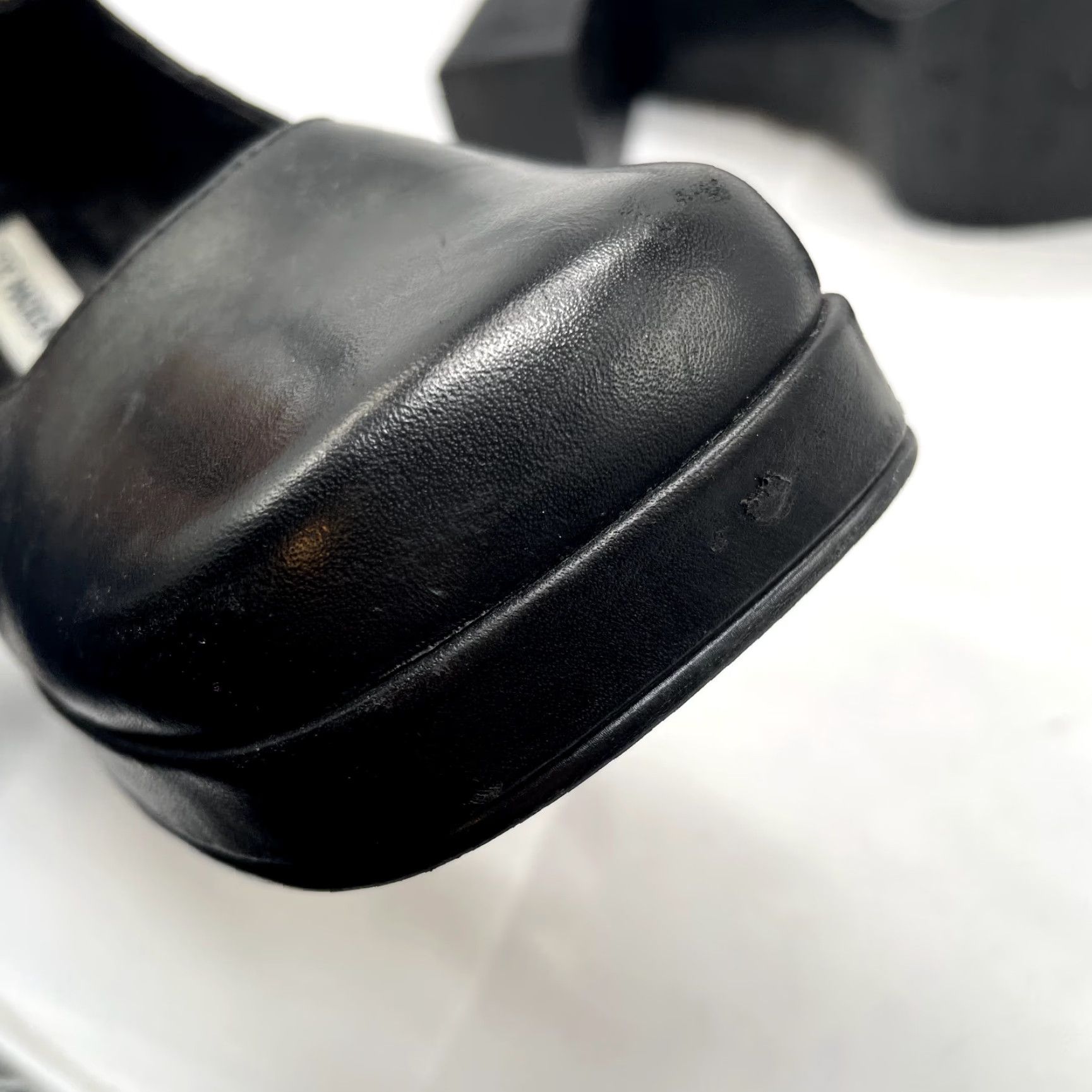 Steve Madden VINTAGE Steve Madden Heels 90s Y2K Platform Mary Jane Black Leather 5.5 Womens Square Toe Size US 6 / IT 36 - 7 Thumbnail