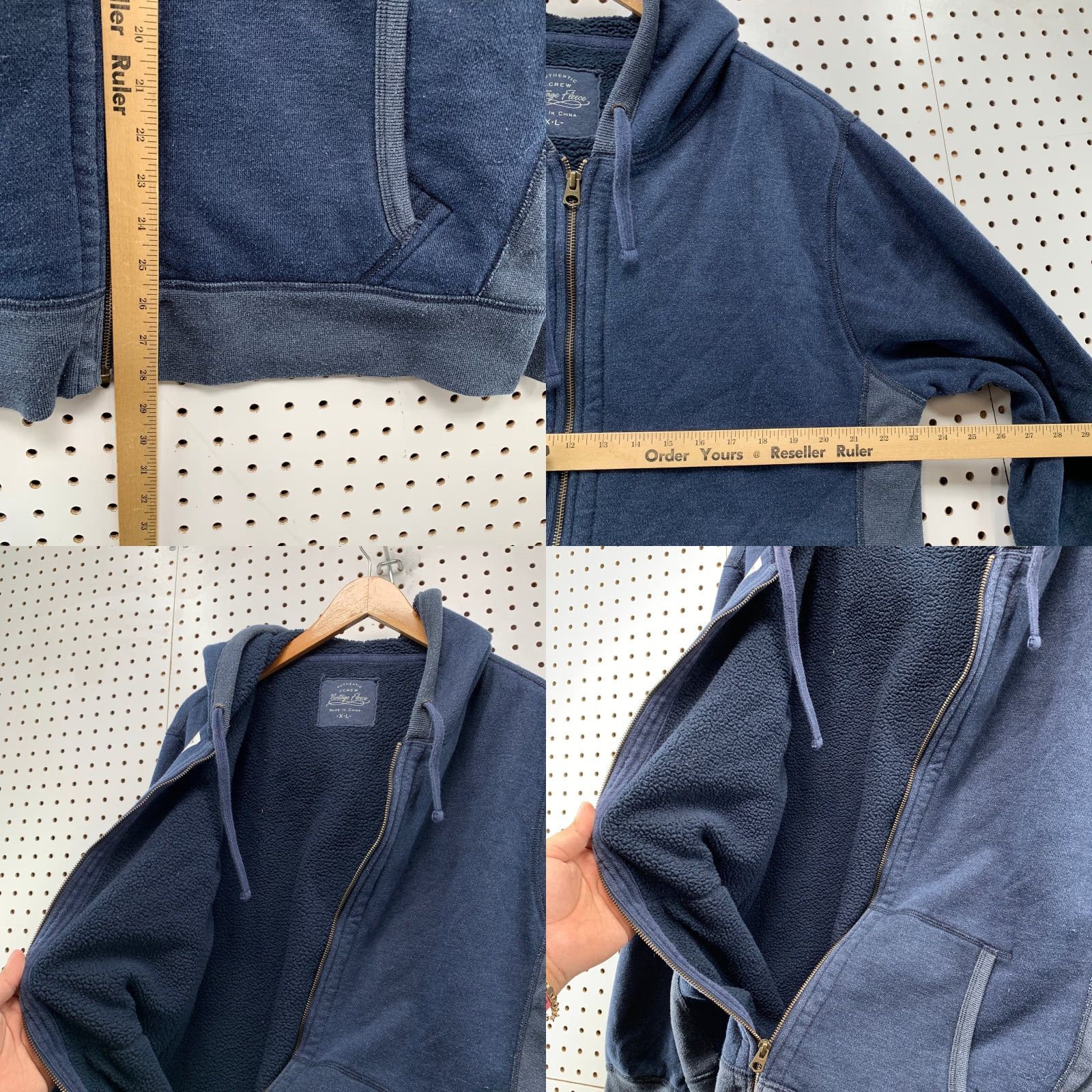 J.Crew JCrew Vintage Fleece Sweatshirt Hoodie Mens XL Blue Heavyweight Reverse Weave Size US XL / EU 56 / 4 - 8 Thumbnail