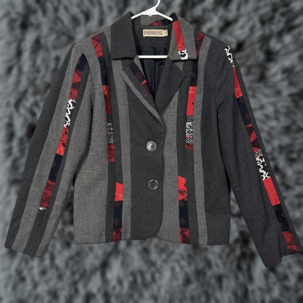 Vintage VINTAGE Canvasbacks Blazer 12 Layering Lagenlook Office Indie Avant Garde Art To Wear Size XL / US 12-14 / IT 48-50 - 1 Thumbnail