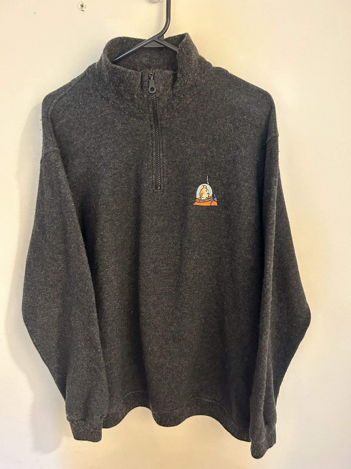 Cartoon Network × Vintage CRAZY VINTAGE 90s TINTIN QUARTER ZIP SWEATER ...