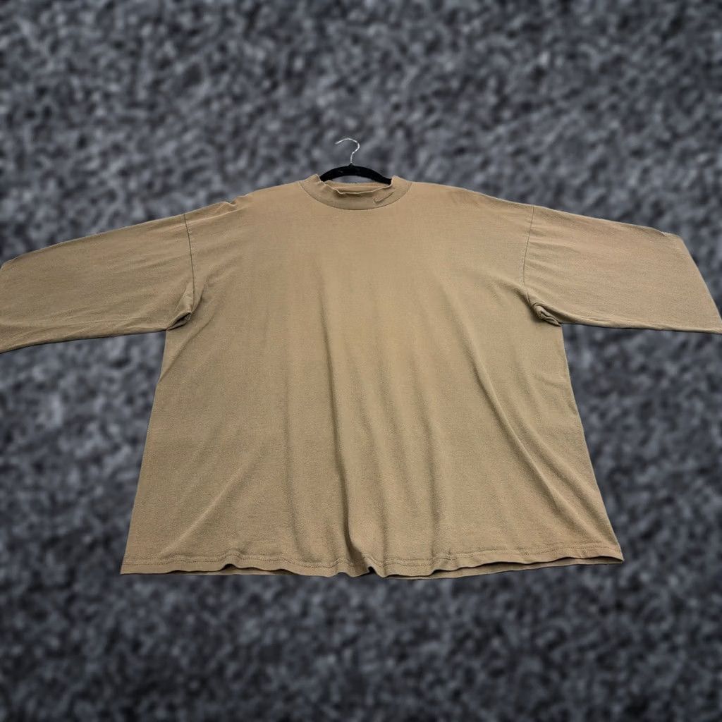 Nike Vintage Nike T Shirt Mens XXL Brown Mock Neck Long Sleeve Streetwear Cotton Size US XL / EU 56 / 4 - 1 Thumbnail