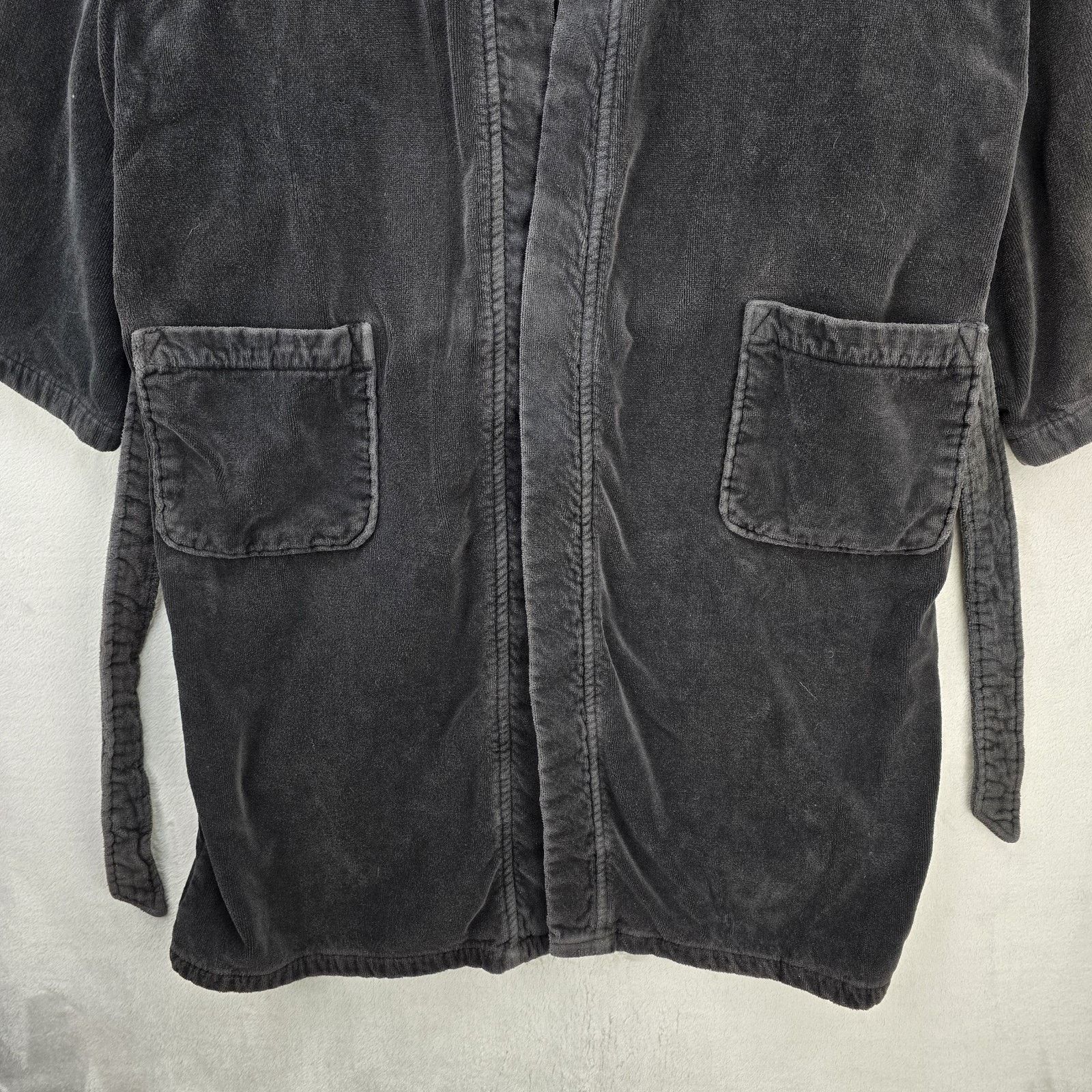 Polo Ralph Lauren Polo Ralph Lauren Bath Robe Mens L/XL Black Terry Pockets Size ONE SIZE - 4 Thumbnail