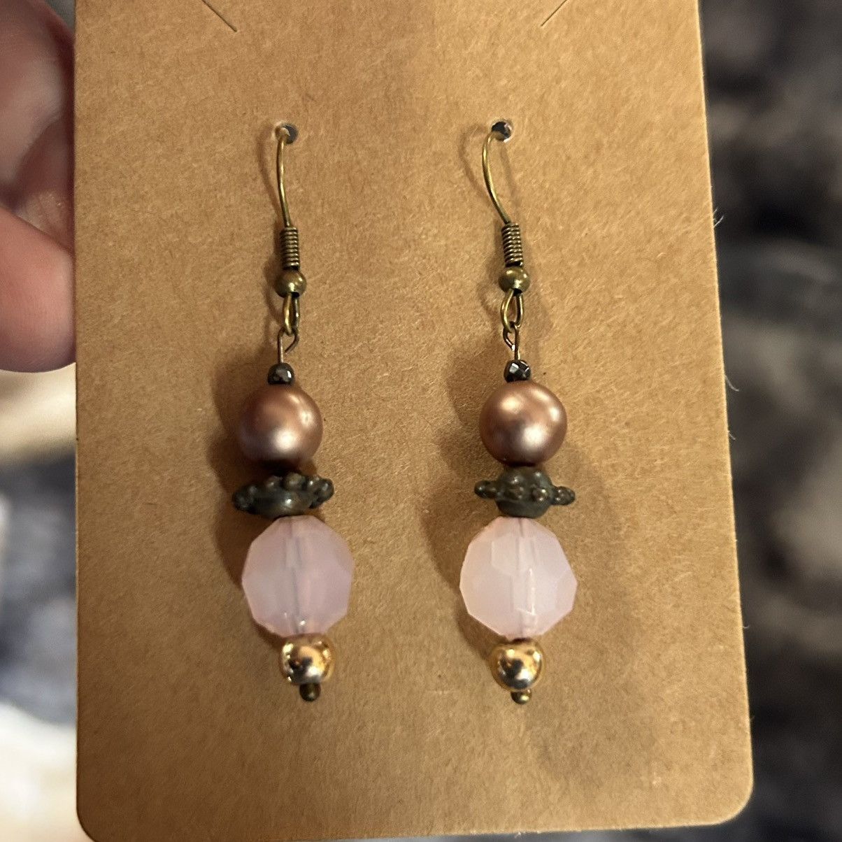 Handmade Handcrafted elegant vintage bead faceted hematite earrings Size ONE SIZE - 2 Thumbnail