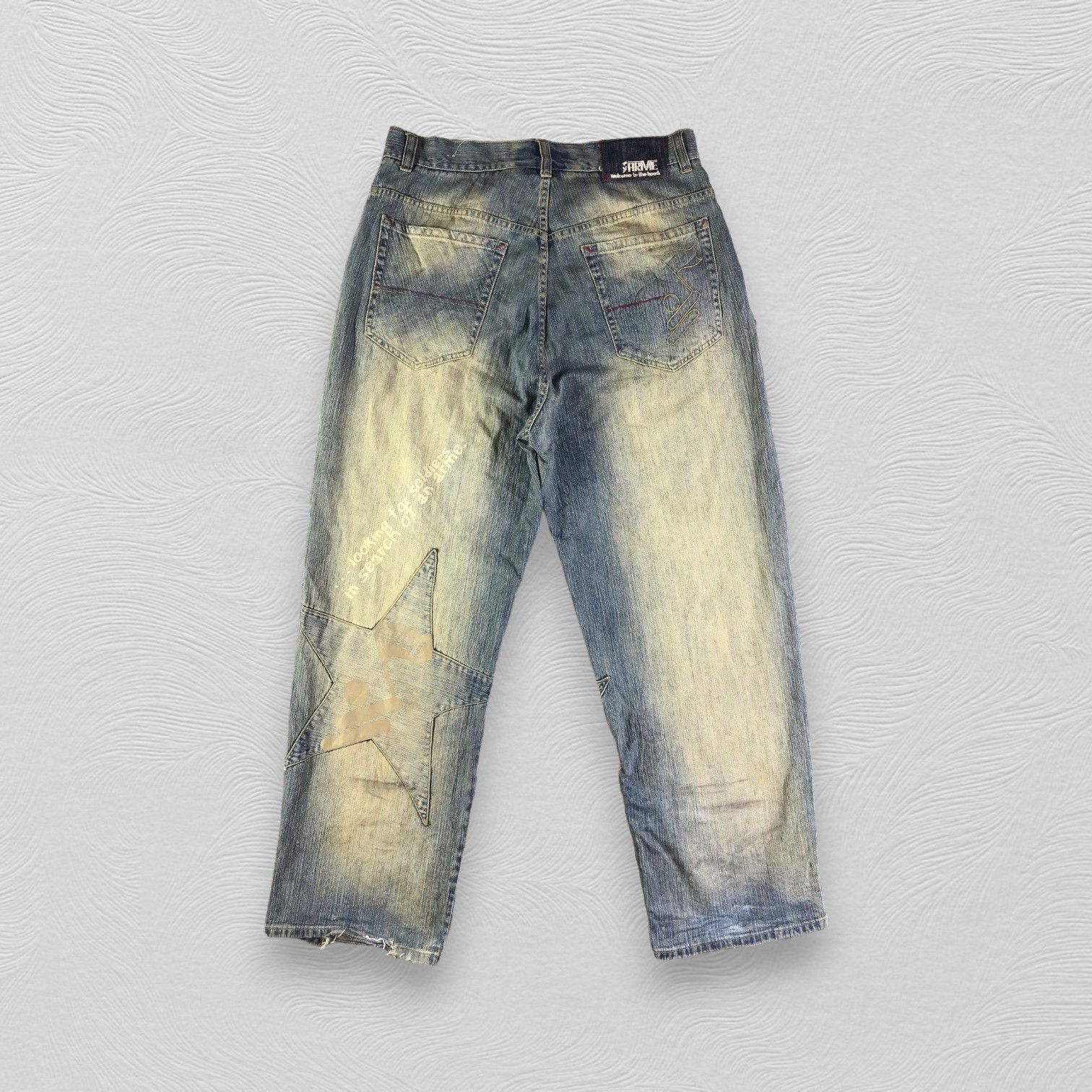 Japanese Brand Vintage Welcome To The Hood Baggy Jeans Printed Denim Size US 38 / EU 54 - 2 Thumbnail