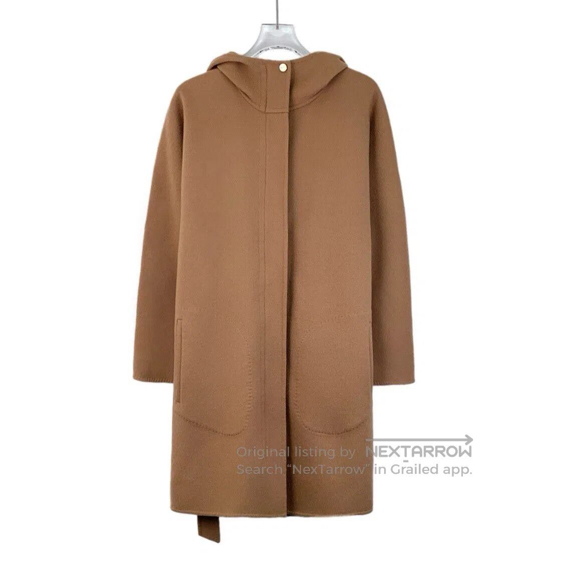 Max Mara Max Mara Brown Wool Hooded Belted Coat| Size XS / US 0-2 / IT 36-38 - 1 Thumbnail