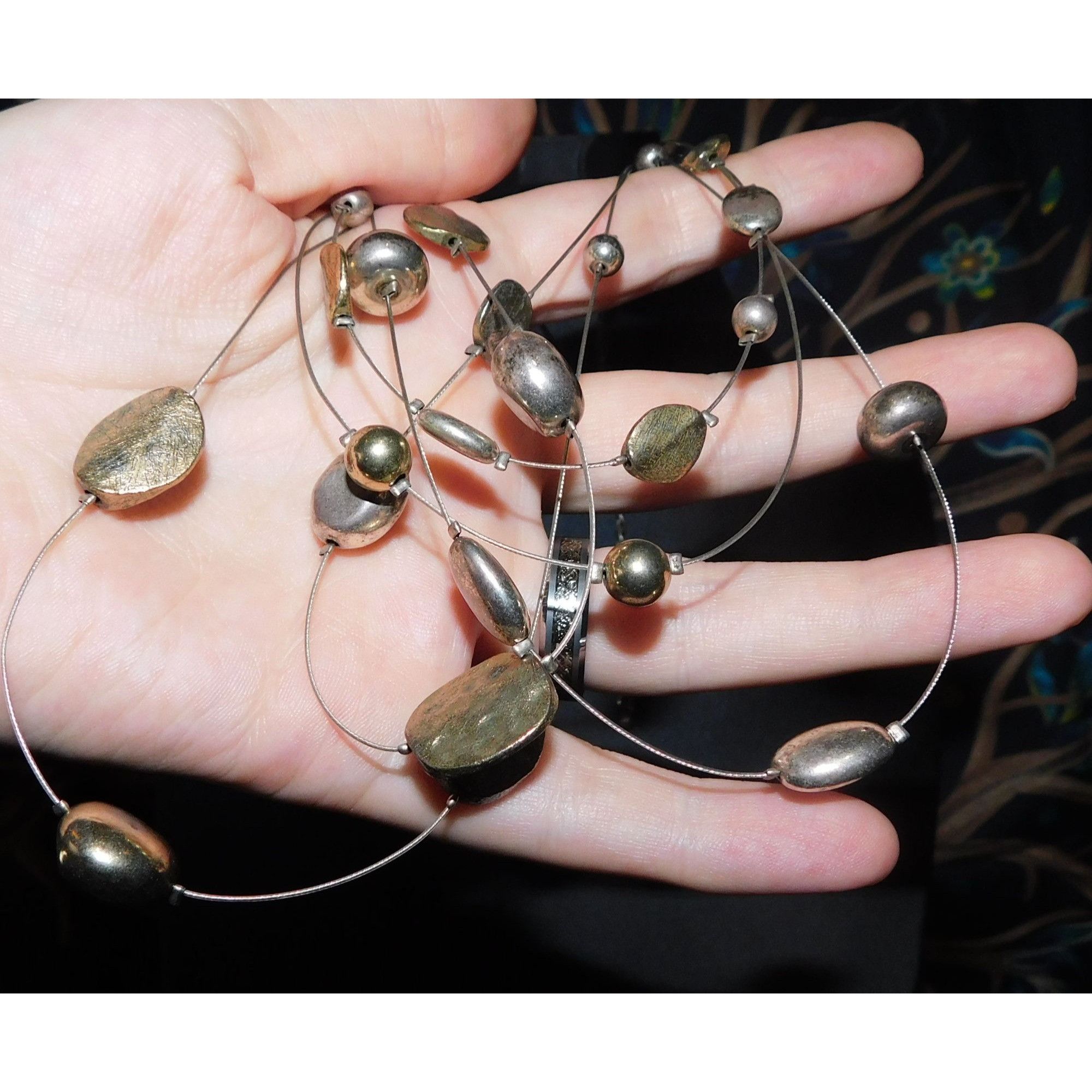 Other Metallic Beaded Multilayer Station Necklace Size ONE SIZE - 2 Thumbnail