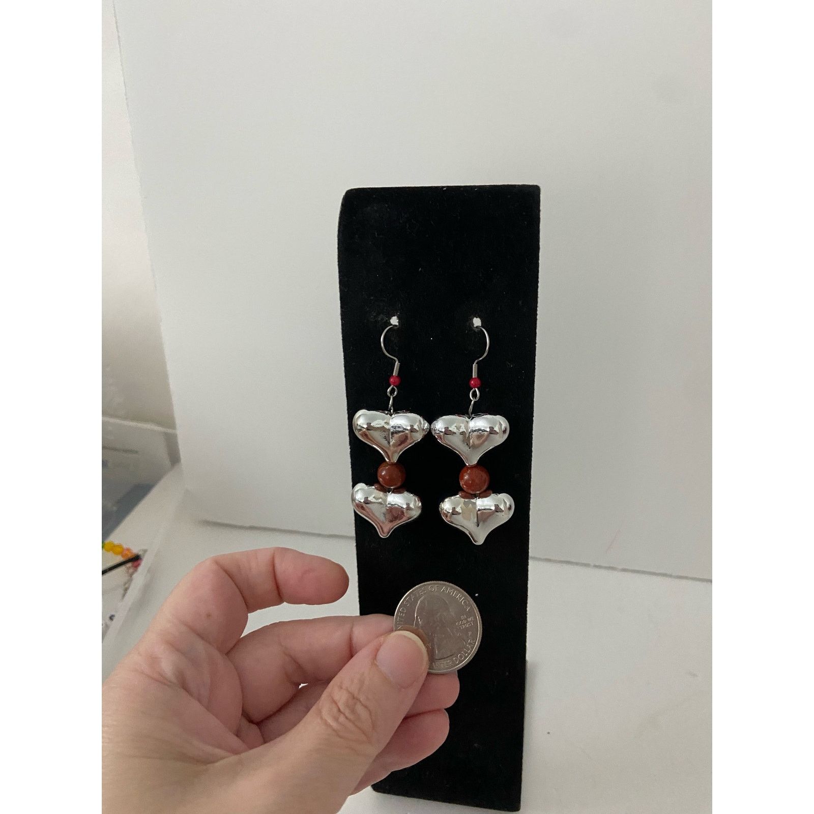 Handmade heart earrings Size ONE SIZE - 2 Thumbnail