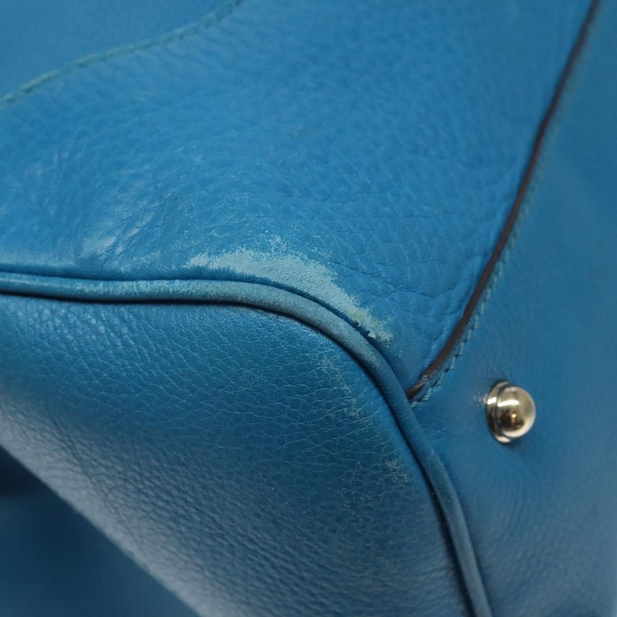 Gucci GUCCI Bamboo Hand Bag Leather Blue Gold Size ONE SIZE - 16 Thumbnail