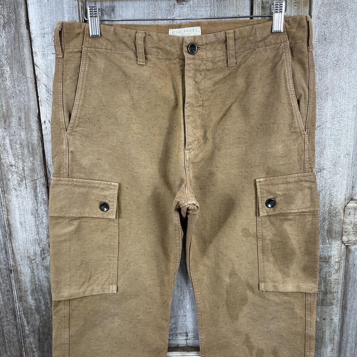 Japanese Brand × Spellbound × Vintage Vintage Spellbound Distressed Brown Cargo Pants Size US 33 - 4 Thumbnail