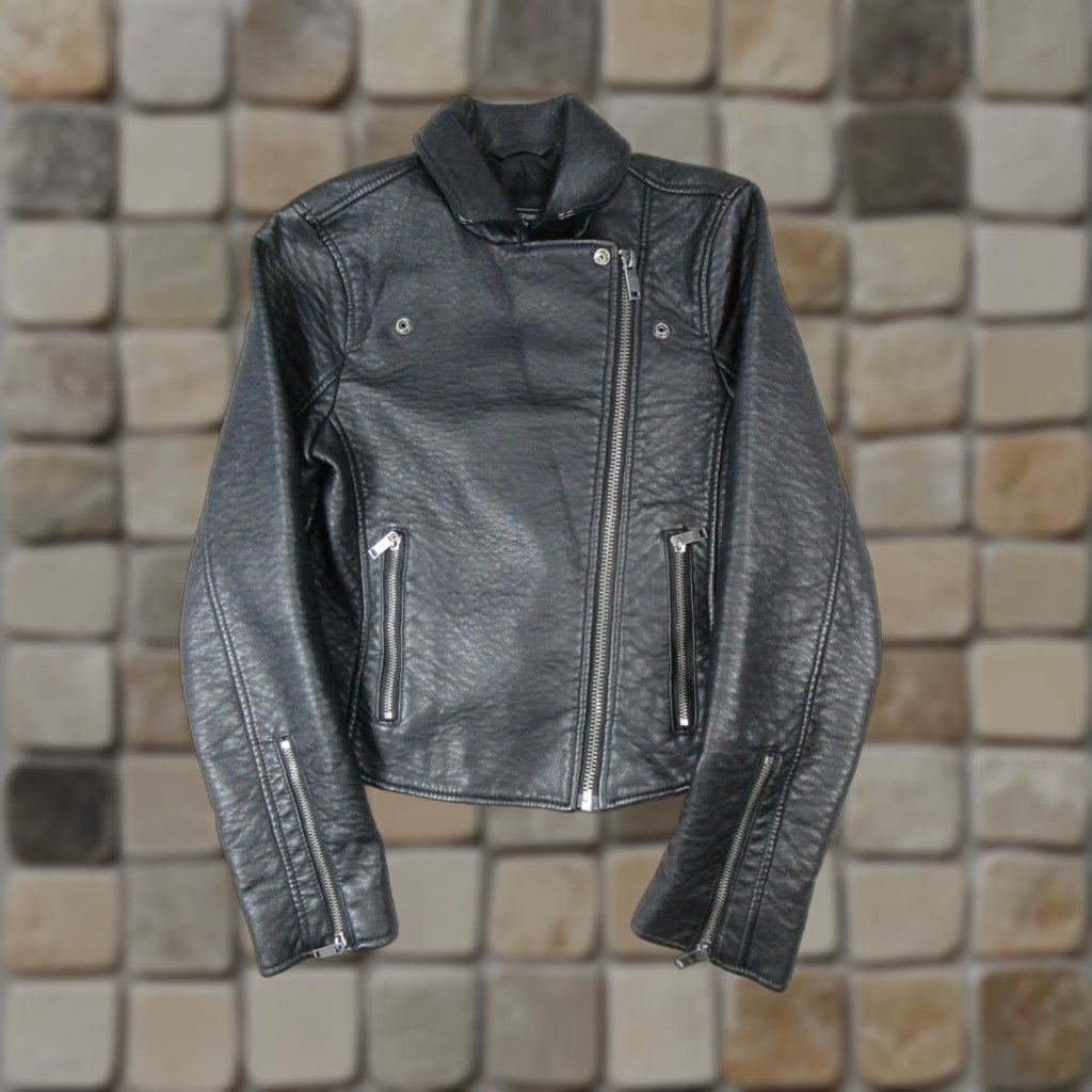 Abercrombie & Fitch Abercrombie & Fitch Jacket Womens Small Black Faux Leather Full Zip Motorcycle Jacket Womens S Black Faux Leather Full Zip Size S / US 4 / IT 40 - 1 Thumbnail