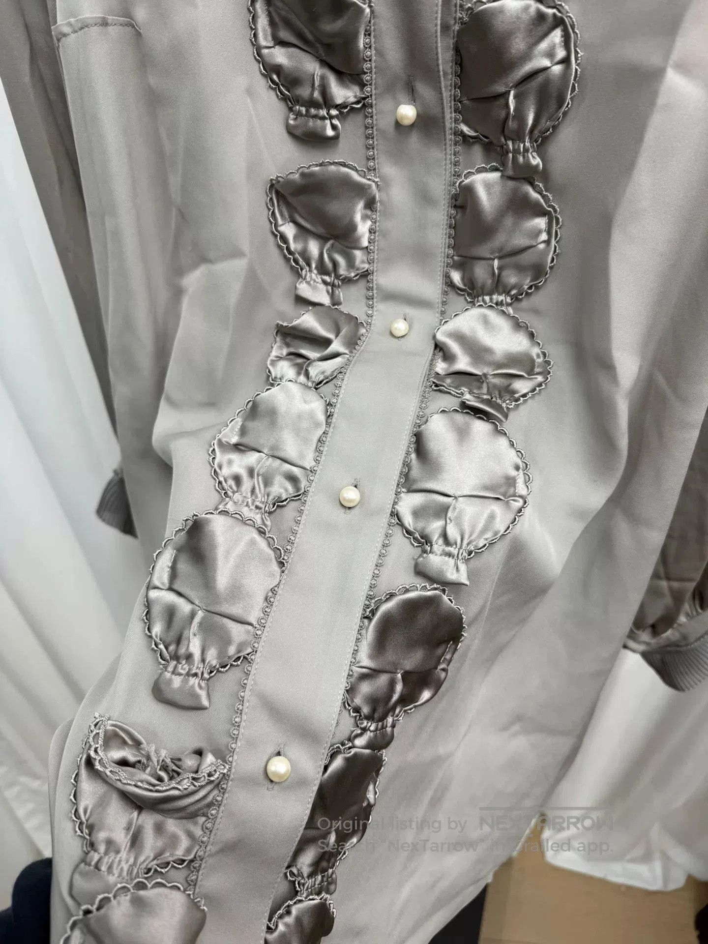 Comme des Garcons Homme Plus silk skull patch shirt in champagne color. Size US S / EU 44-46 / 1 - 7 Thumbnail