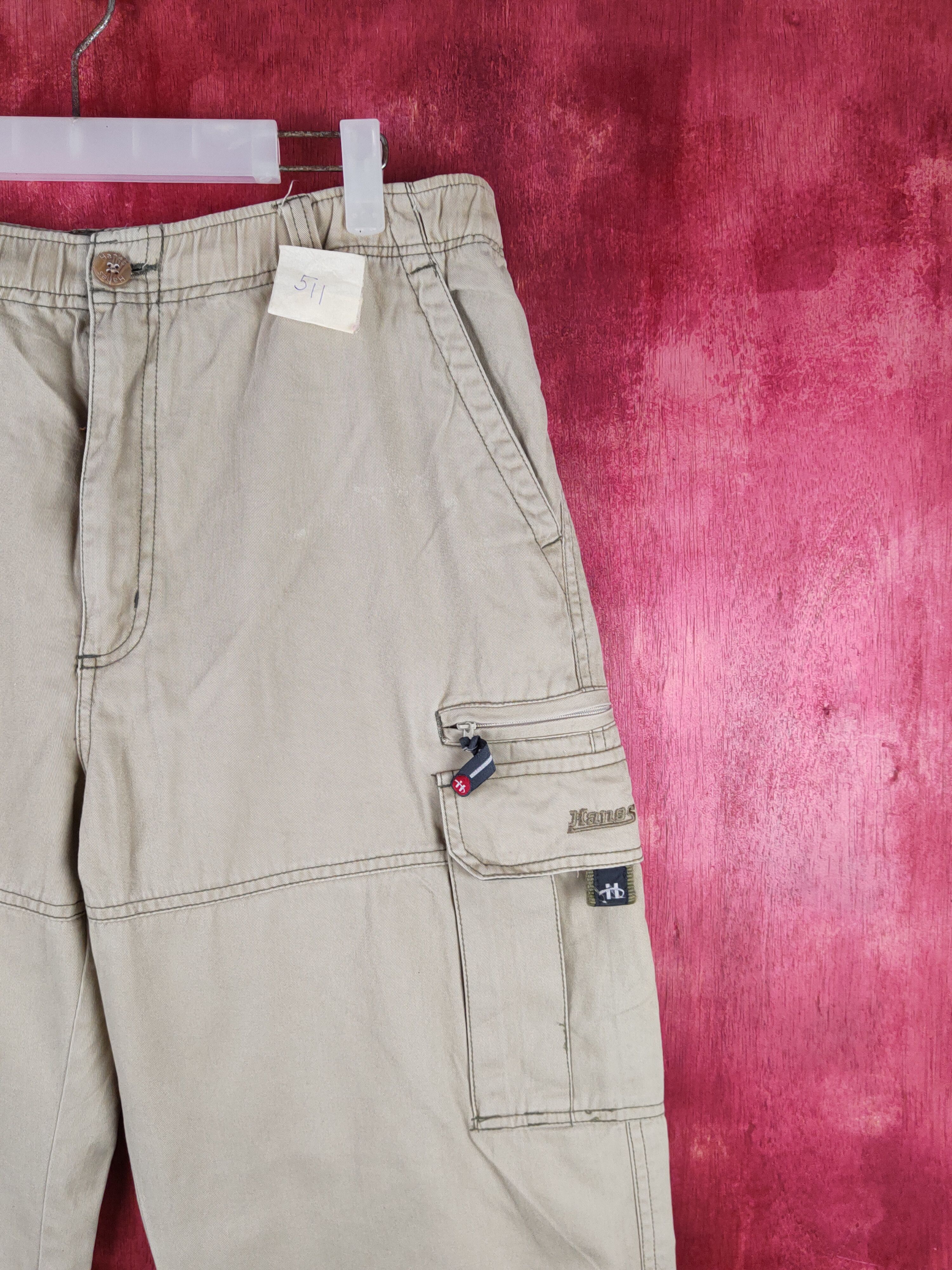Hanes × Japanese Brand Hanes Beige Multipocket Tactical Cargo Pants #S1484 Size US 32 / EU 48 - 6 Thumbnail