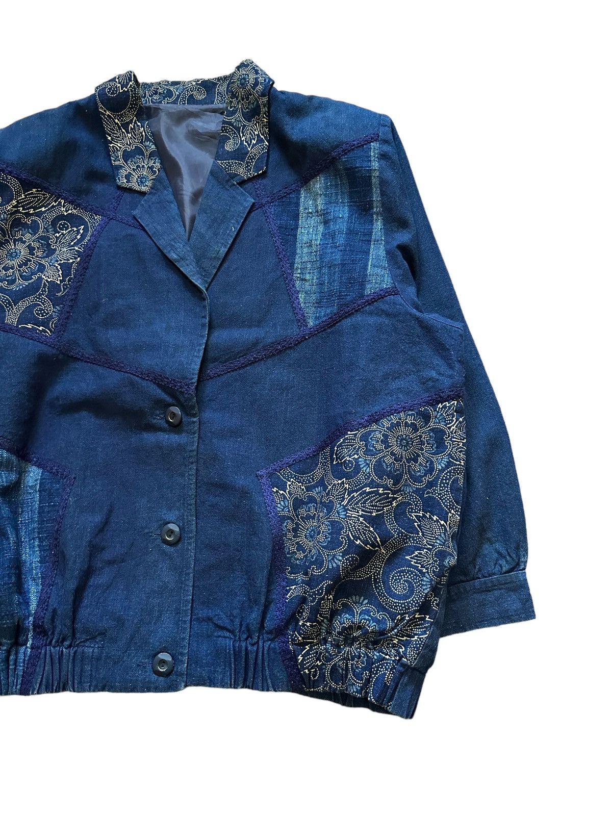 Vintage Vintage Indigo Patchwork Jacket Cardigan Size US M / EU 48-50 / 2 - 2 Thumbnail