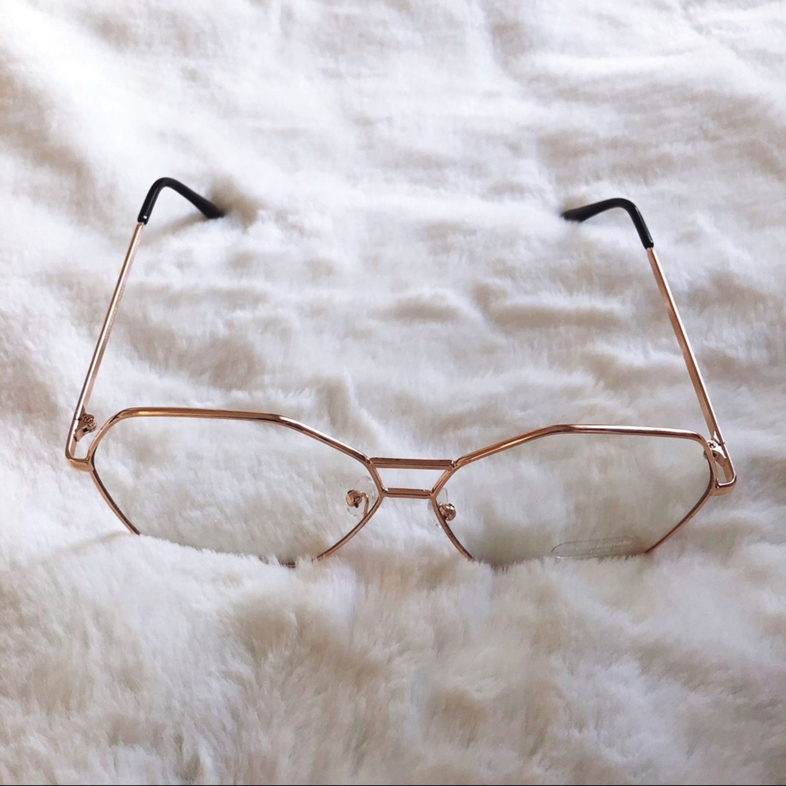 Other Peyton Rose Gold Hexagon Clear Sunglasses Size ONE SIZE - 5 Thumbnail