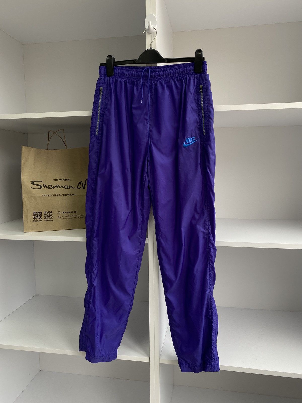 Nike × Vintage Vintage 80s Nike Windbreaker Track Pants Men’s Medium Size US 31 - 2 Thumbnail