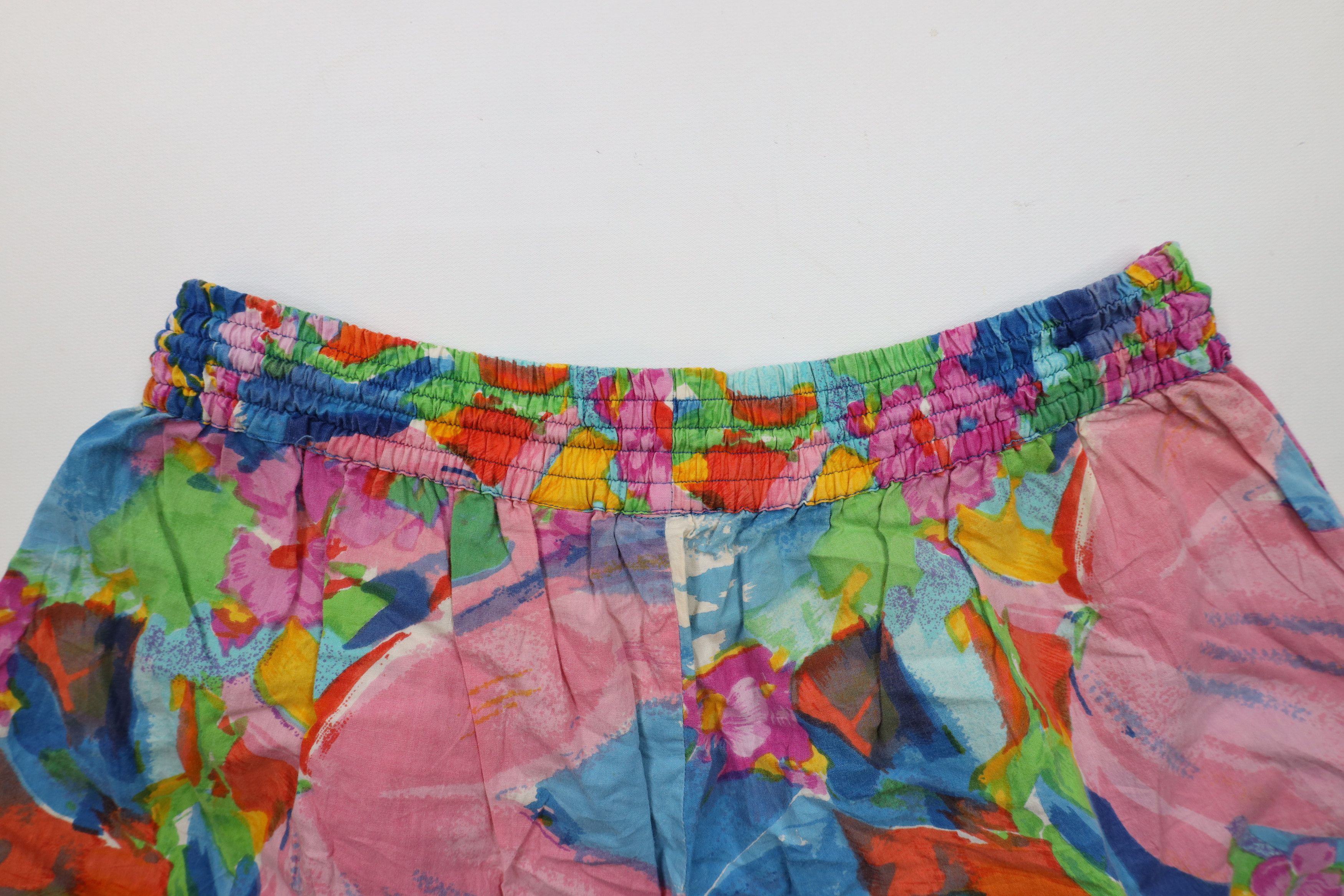 Vintage Vintage 90s Streetwear Abstract Flower Rainbow Shorts Cotton Size 36" / US 14 / IT 50 - 12 Thumbnail