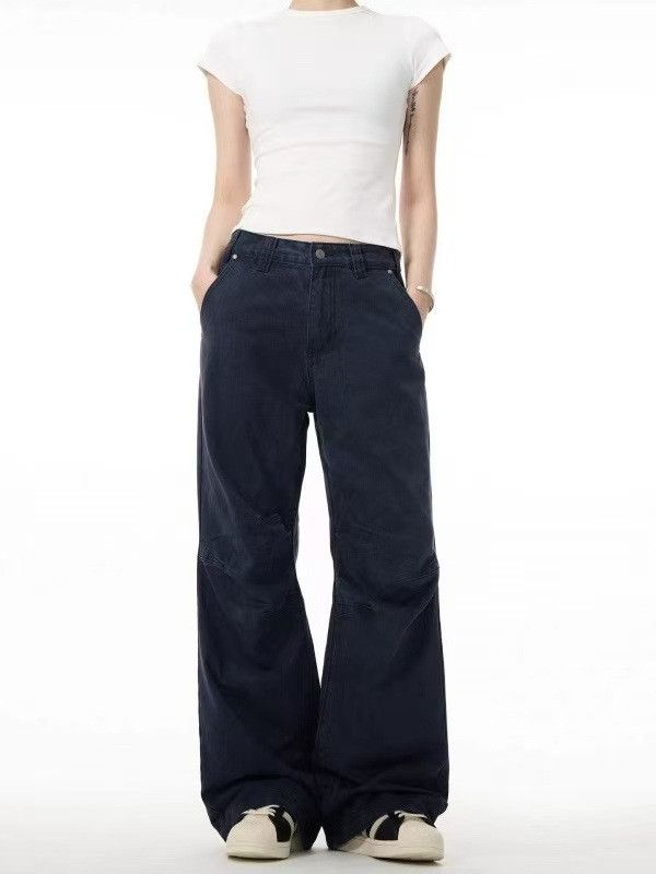 Vintage Retro Men's Loose Straight Leg Cargo Casual Jeans Size US 32 / EU 48 - 3 Thumbnail