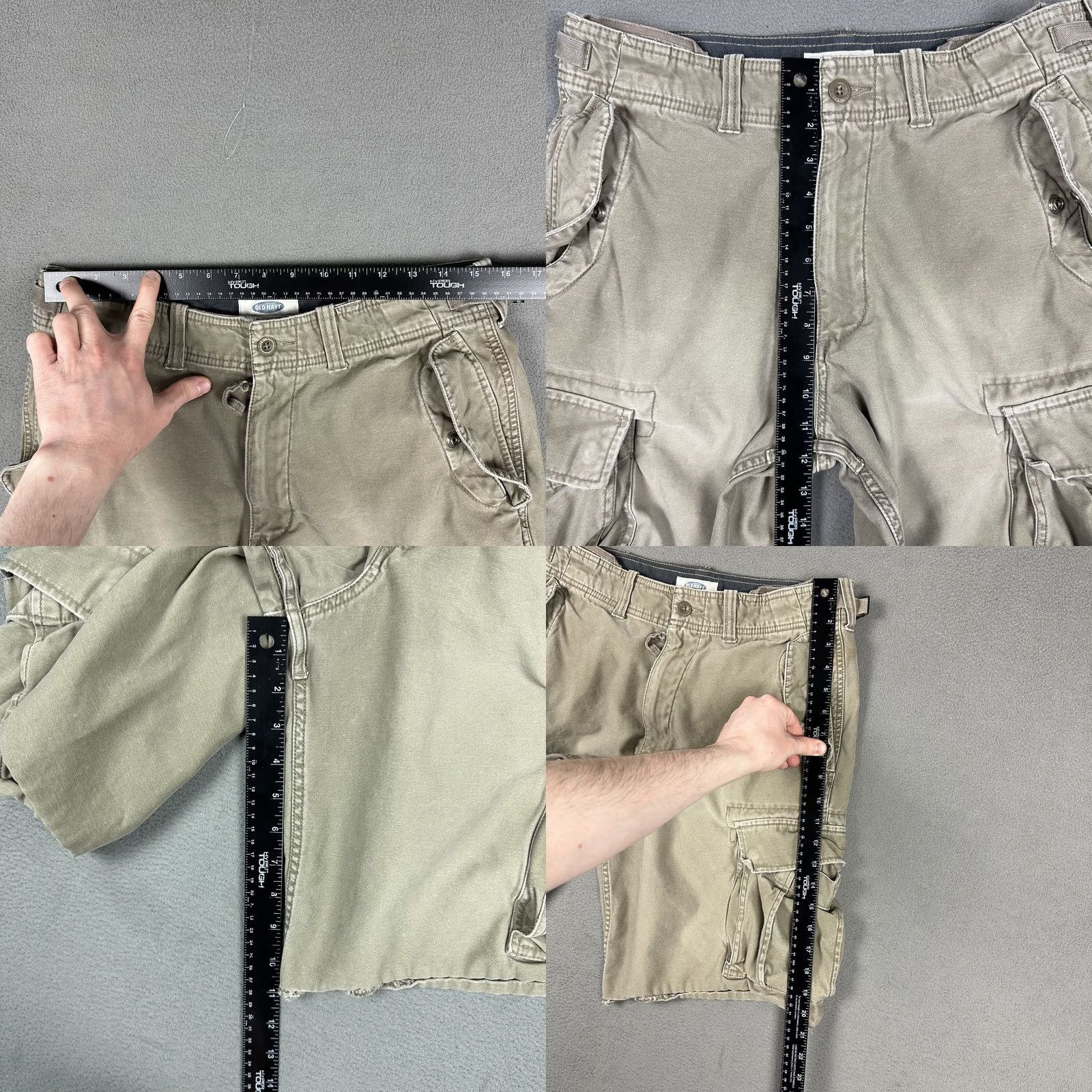 Old Navy Old Navy Cargo Shorts Mens 31 Tan Flap Pockets Military Paratrooper Buckle GUC Size US 31 - 10 Thumbnail