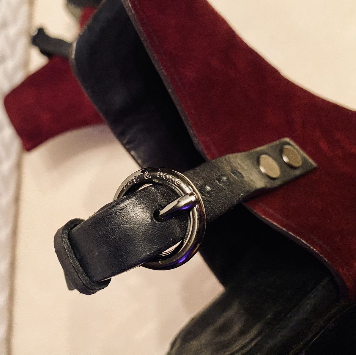 Rag & Bone Rag & Bone 🇮🇹 Suede Peep Toe Ankle Strap Heel Wyatt Sandals 7 Size US 7 / IT 37 - 2 Thumbnail