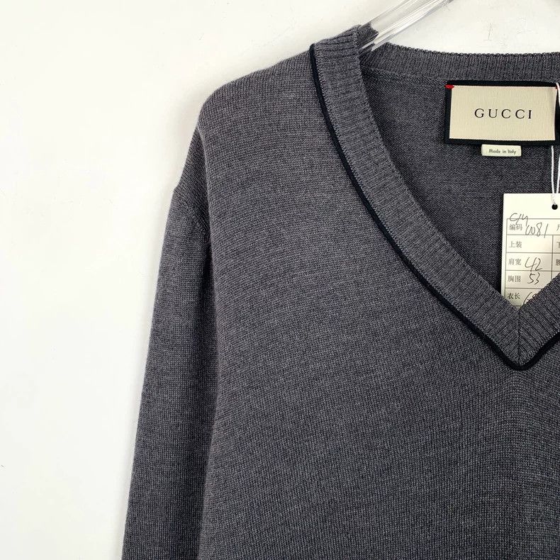 Gucci GucciDark gray wool V-neck long-sleeved sweater 2503-Nextar Size US XL / EU 56 / 4 - 3 Thumbnail